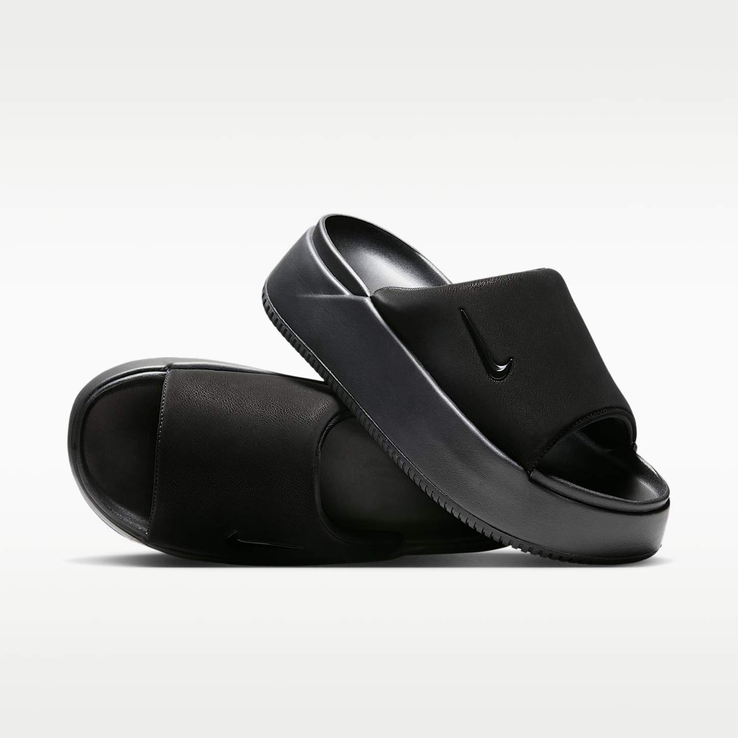 Nike Calm Elevation Slides (Damen) – Schwarz/Schwarz