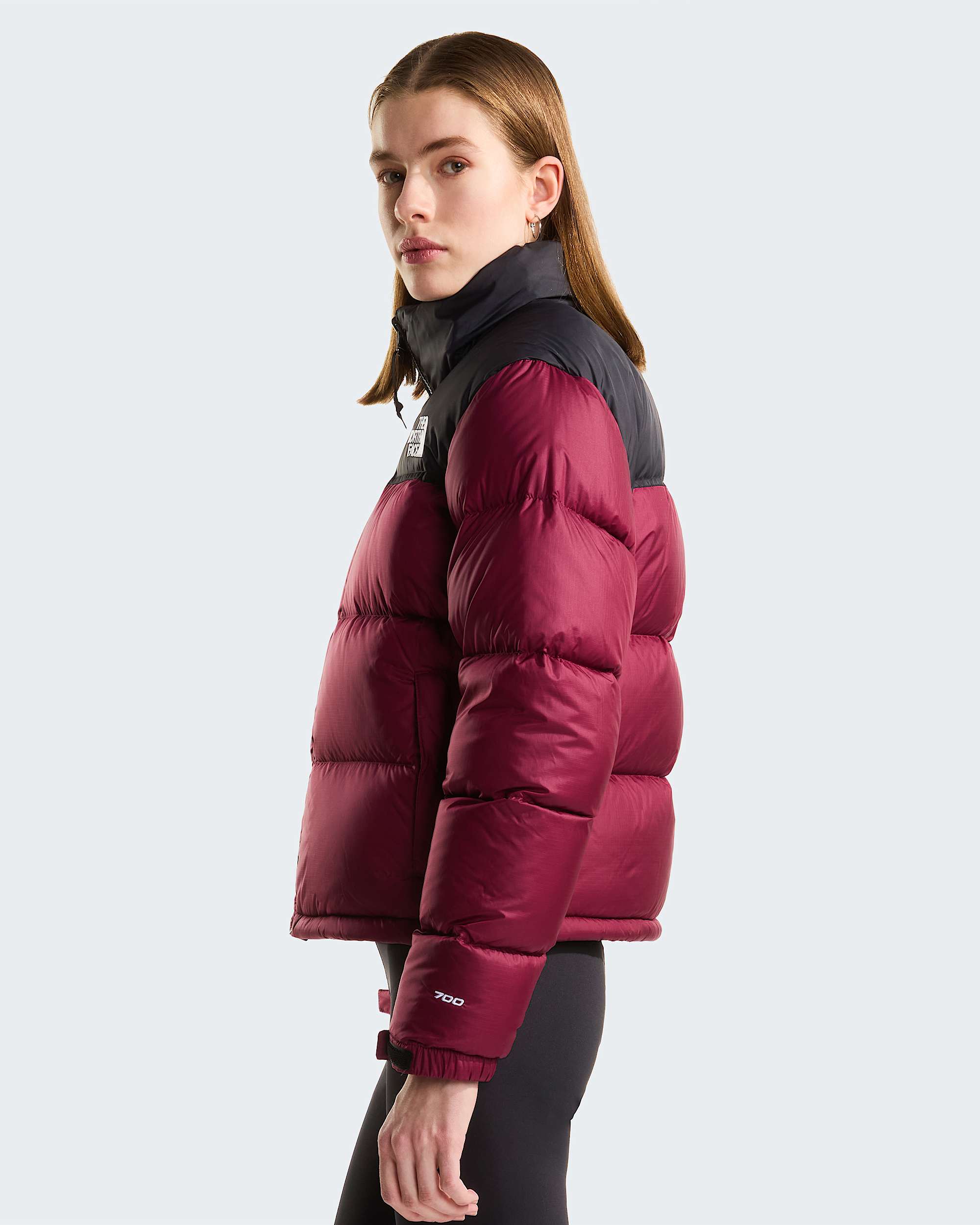 1996 Retro Nuptse Jacke für Damen – Burgundy Crush-TNF Black