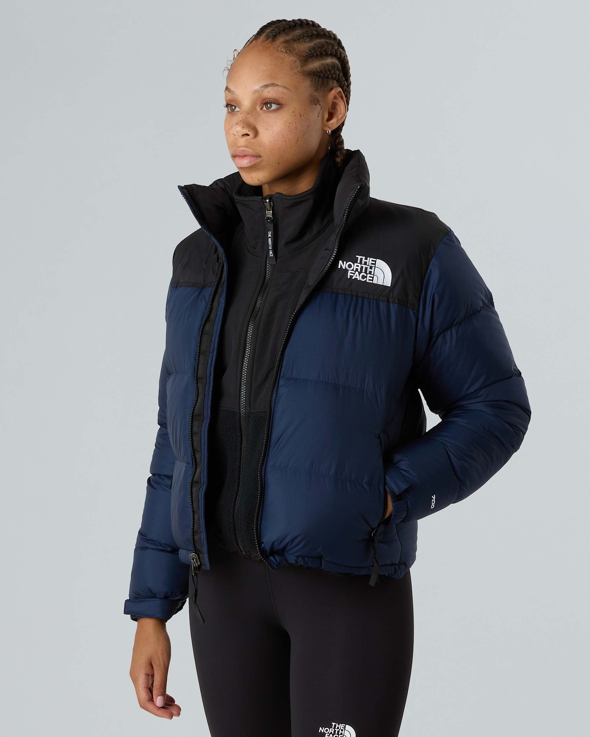 1996 Retro Nuptse Jacke für Damen – Summit Navy-TNF Black-Recycled Down