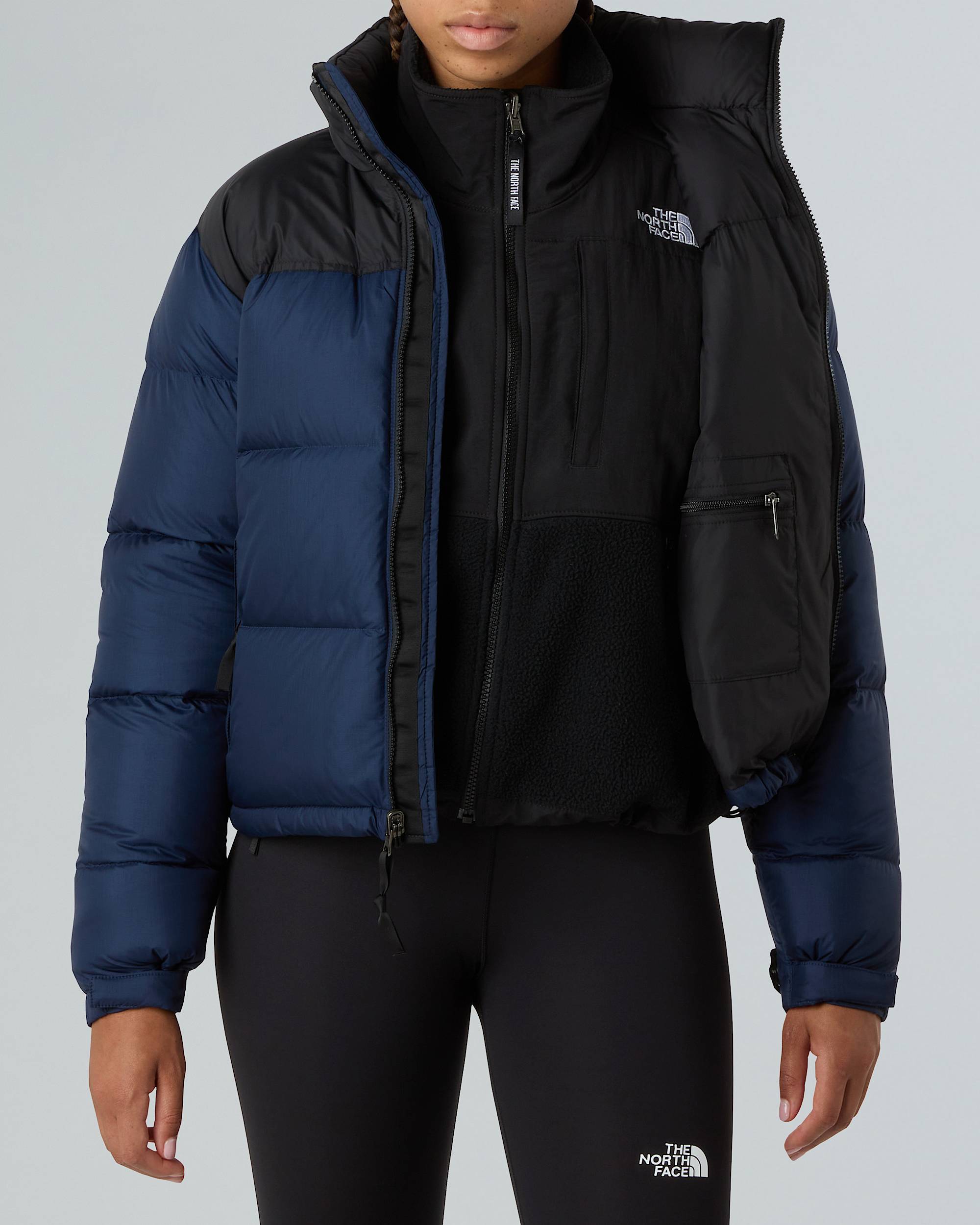 1996 Retro Nuptse Jacke für Damen – Summit Navy-TNF Black-Recycled Down