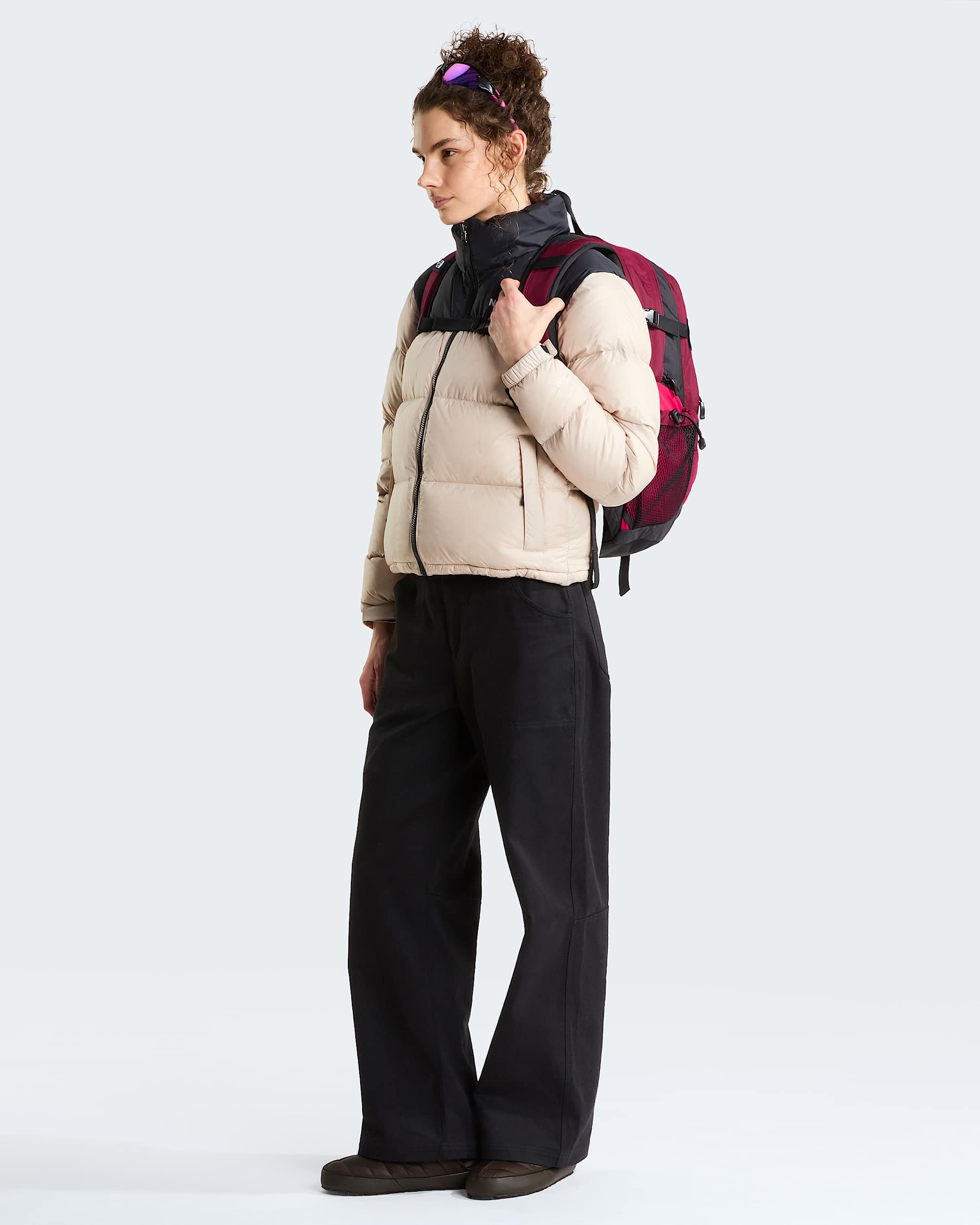 1996 Retro Nuptse Jacke für Damen – Timeless Taupe-TNF Black