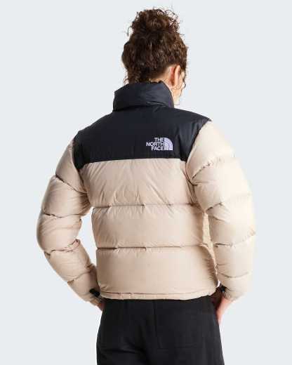 1996 Retro Nuptse Jacke für Damen – Timeless Taupe-TNF Black