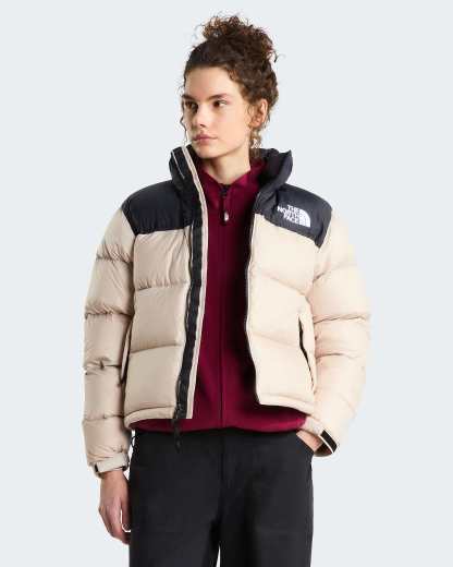 1996 Retro Nuptse Jacke für Damen – Timeless Taupe-TNF Black