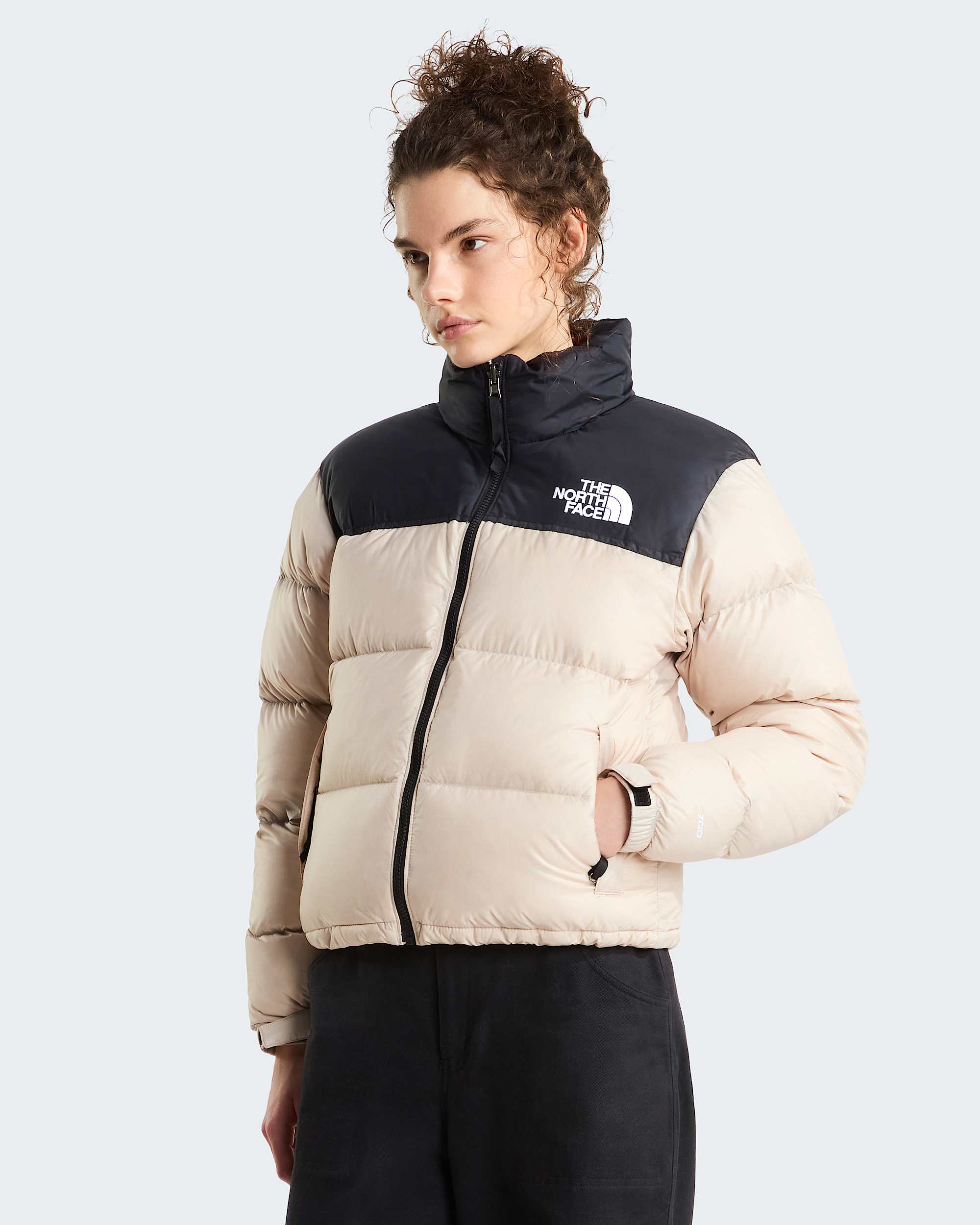 1996 Retro Nuptse Jacke für Damen – Timeless Taupe-TNF Black