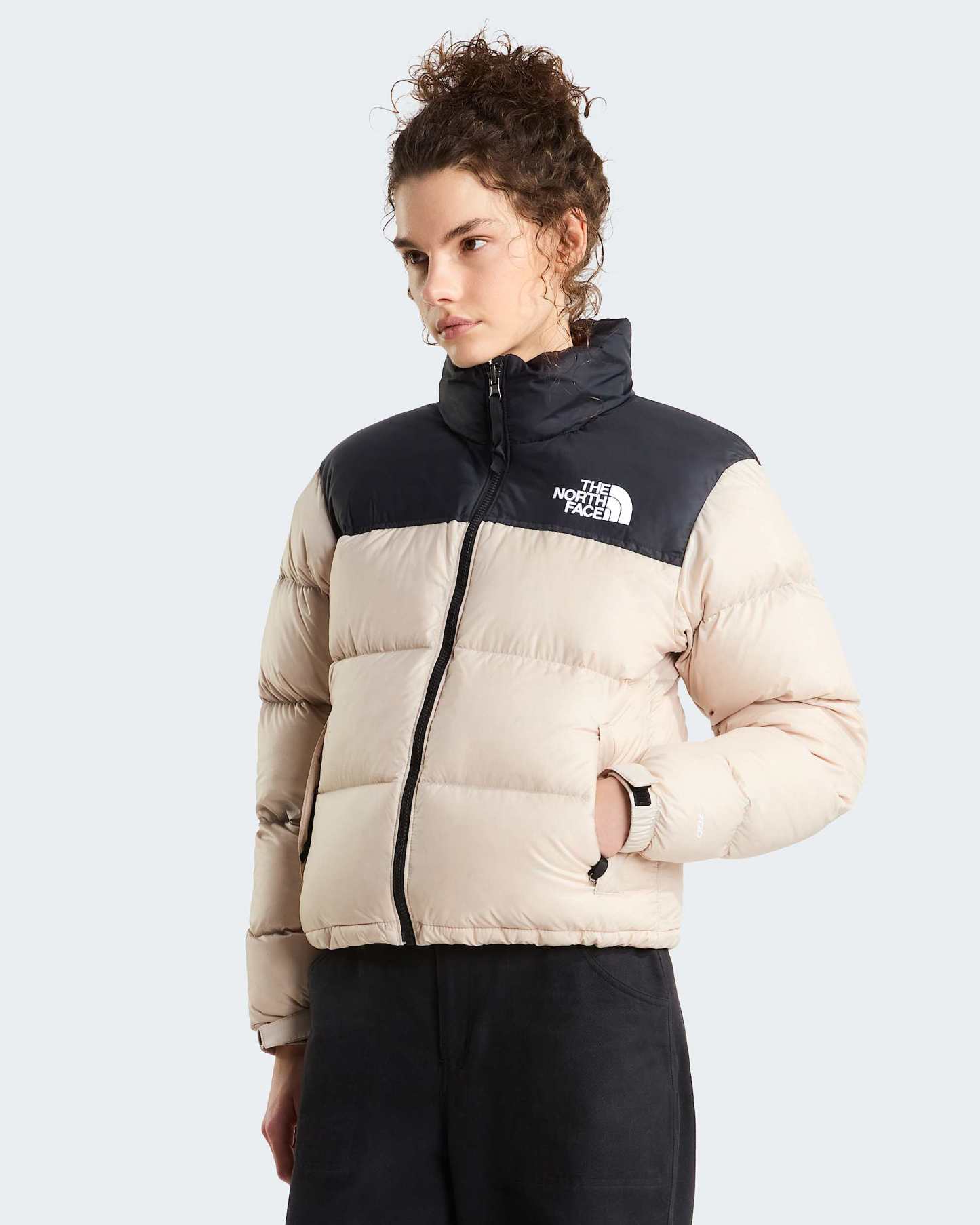 1996 Retro Nuptse Jacke für Damen – Timeless Taupe-TNF Black