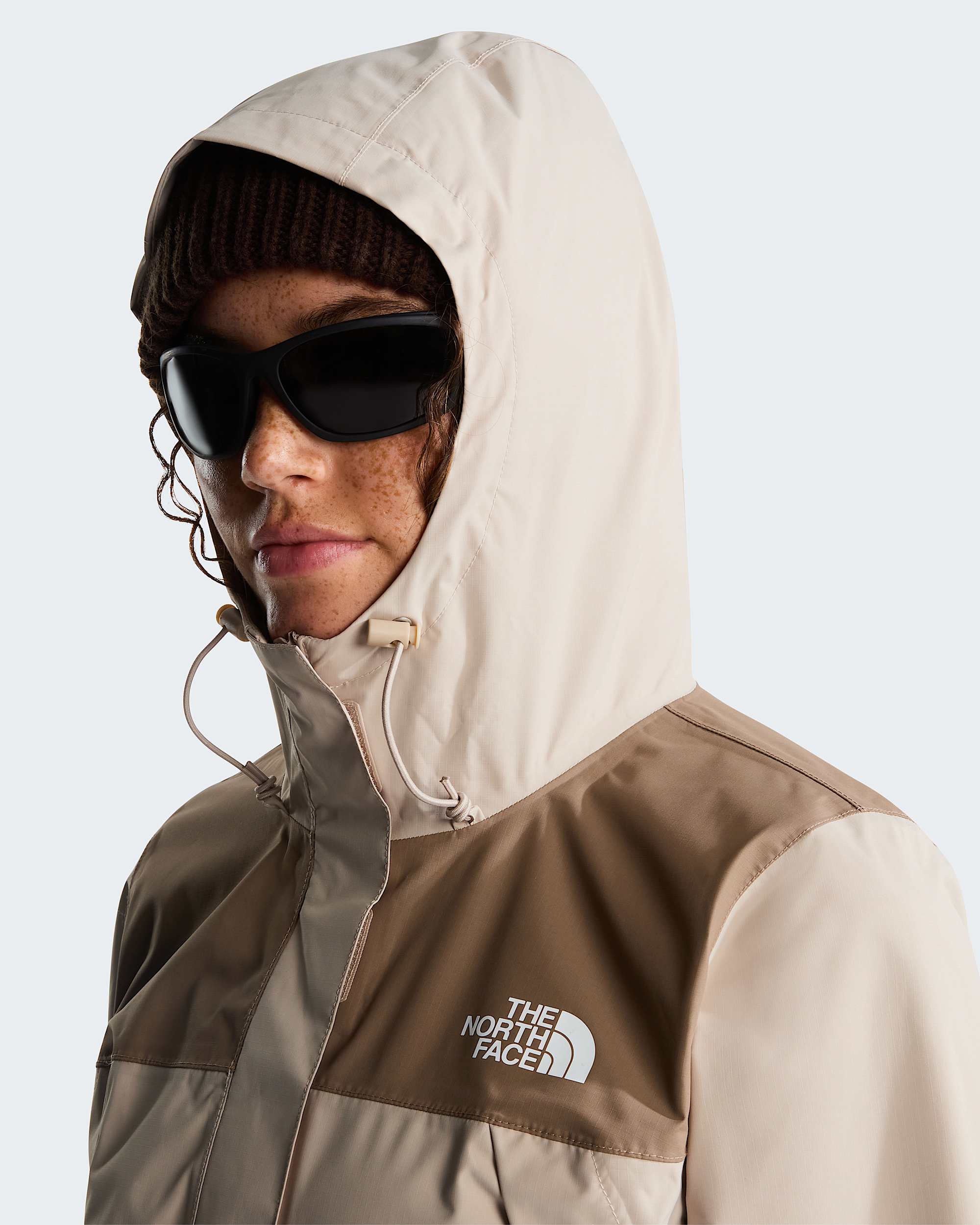 Antora Regenjacke für Damen – Timeless Taupe-Garnet