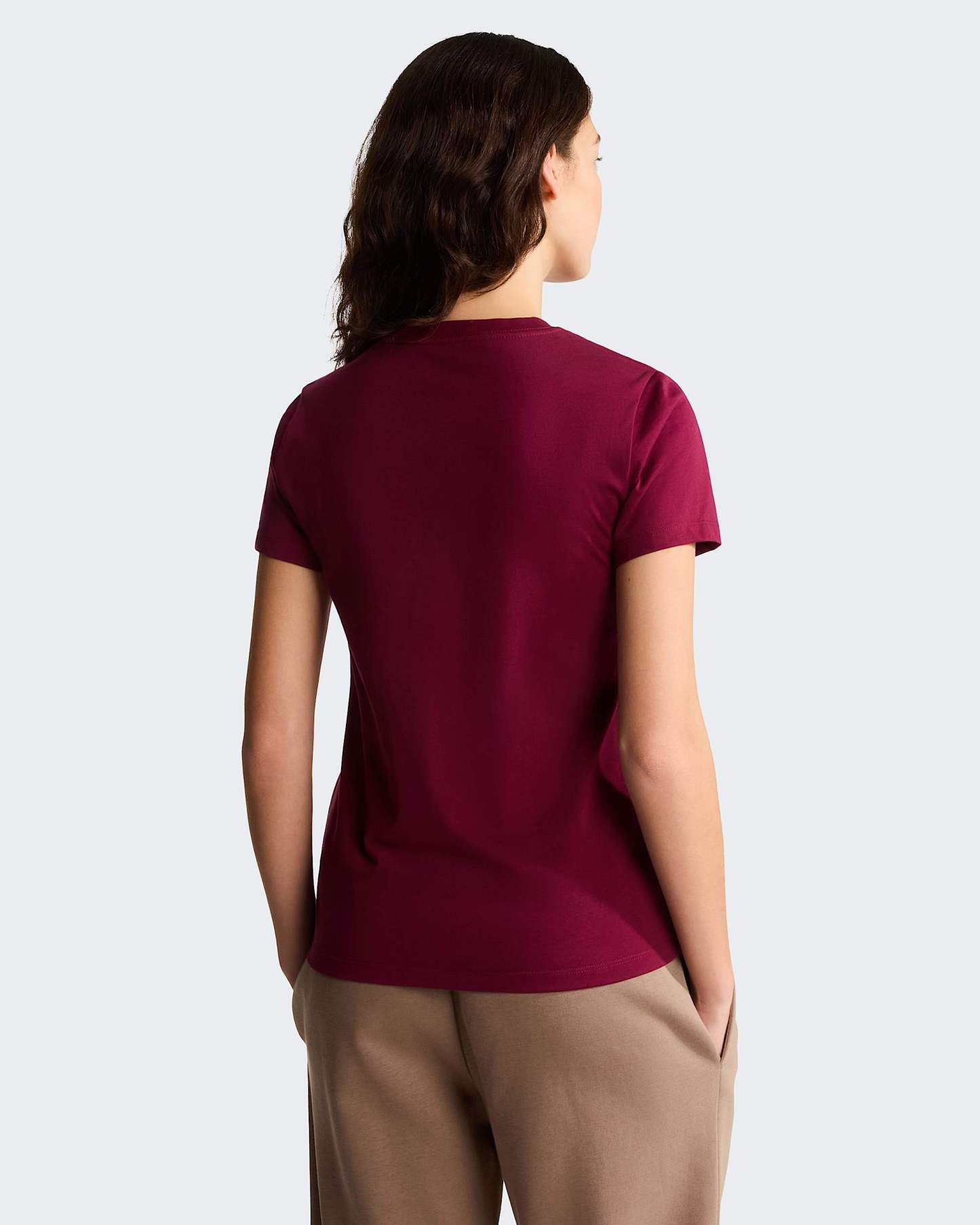 Evolution Simple Dome schmal geschnittenes T-Shirt für Damen – Burgundy Crush