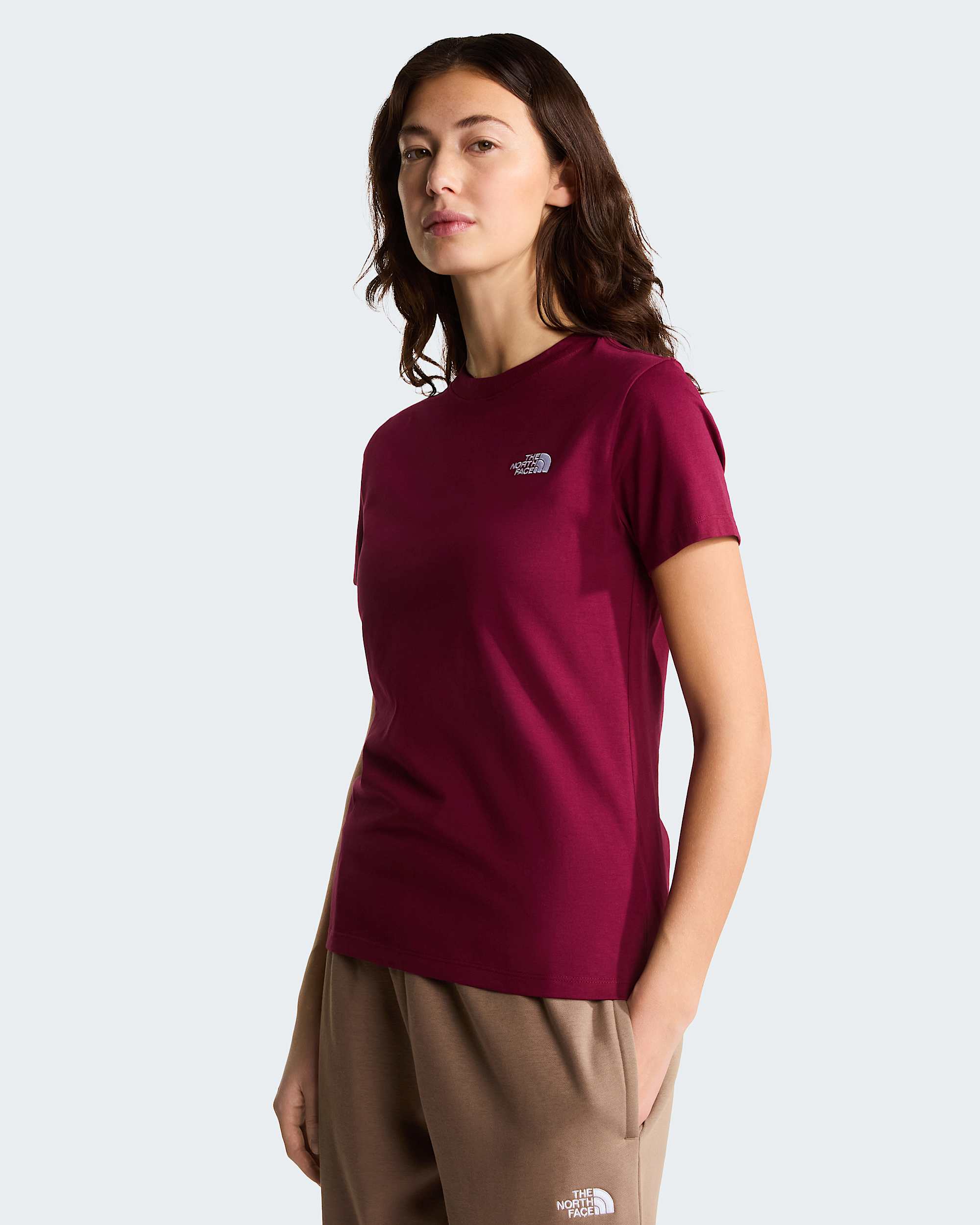 Evolution Simple Dome schmal geschnittenes T-Shirt für Damen – Burgundy Crush