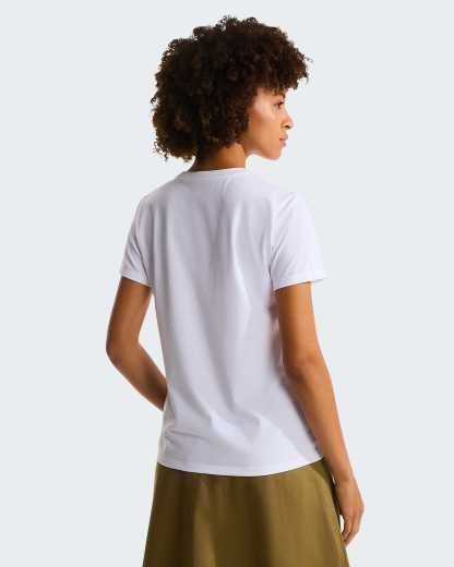 Evolution Simple Dome schmal geschnittenes T-Shirt für Damen – TNF White
