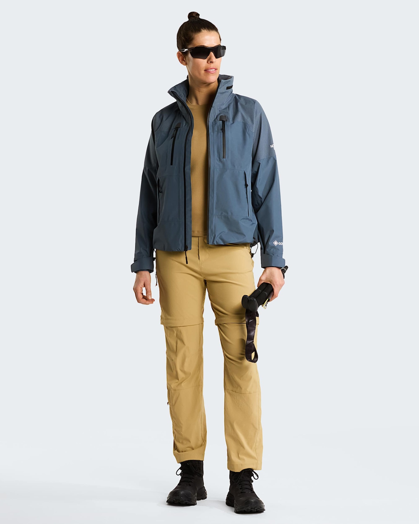 Exploration normal und gerade geschnittene Zip-off-Hose für Damen – Khaki Stone