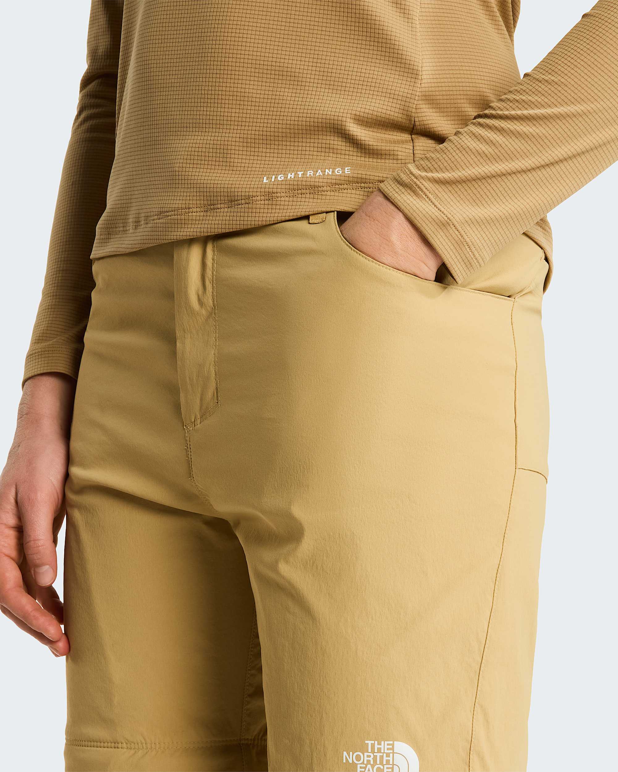 Exploration normal und gerade geschnittene Zip-off-Hose für Damen – Khaki Stone