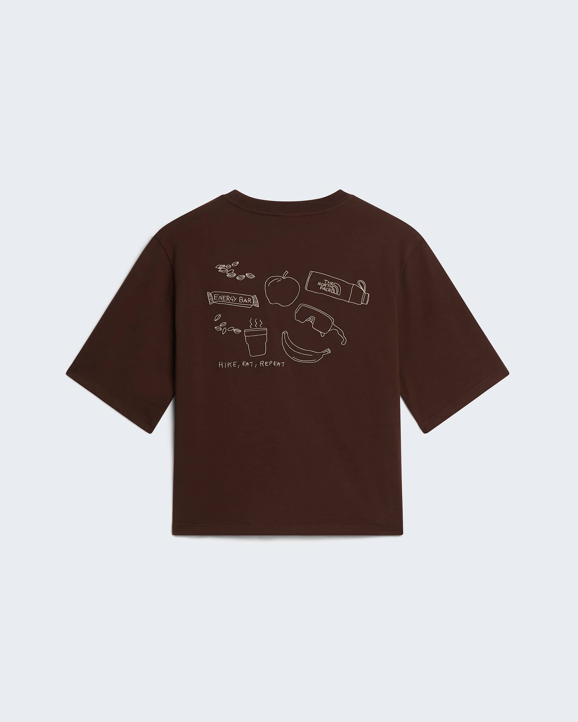 Hike Picnic Boxy Graphic T-Shirt Damen – Dark Chestnut