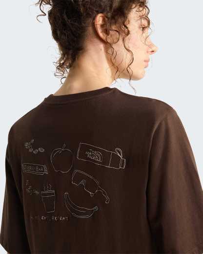 Hike Picnic Boxy Graphic T-Shirt Damen – Dark Chestnut