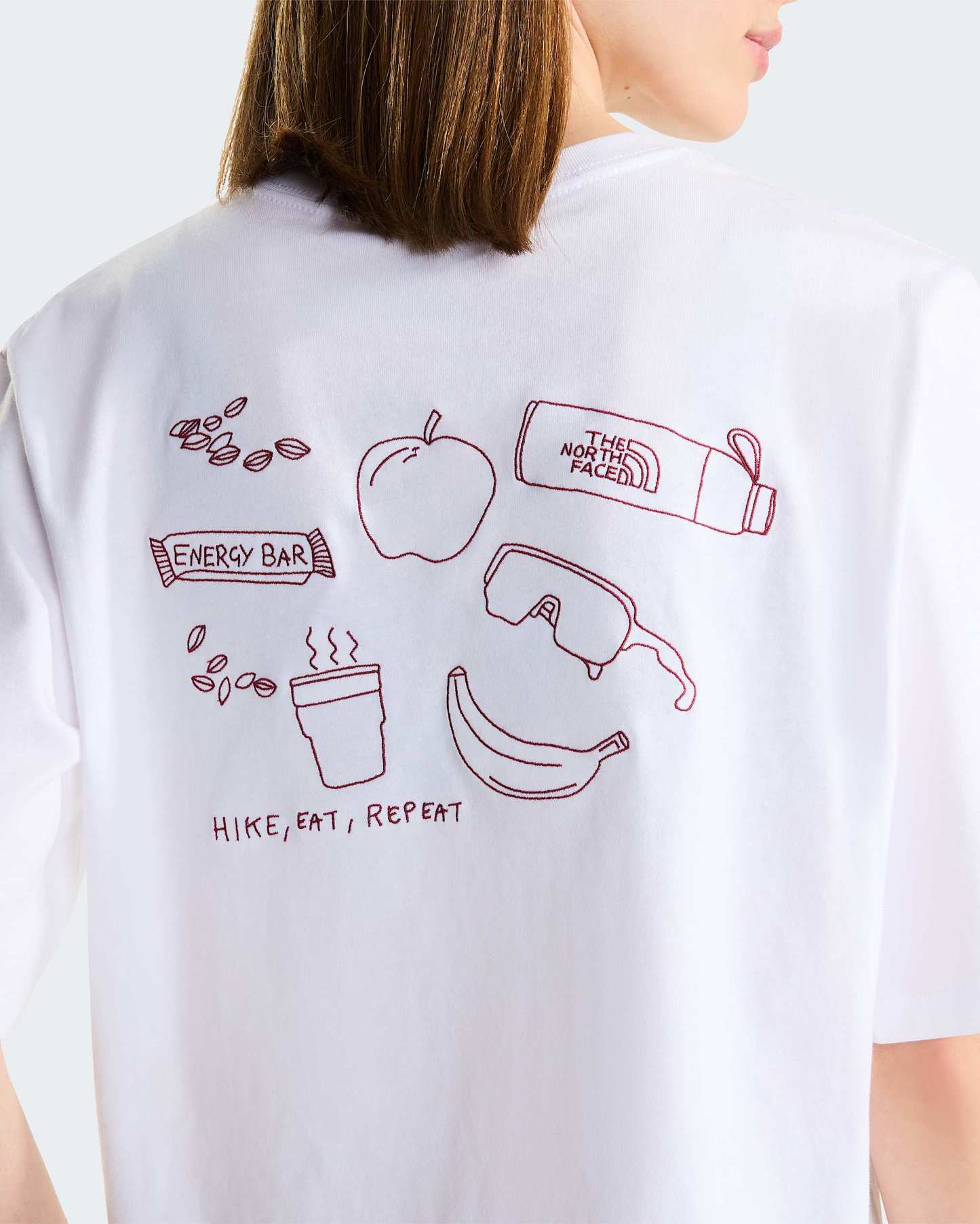 Hike Picnic Boxy Graphic T-Shirt Damen – TNF White