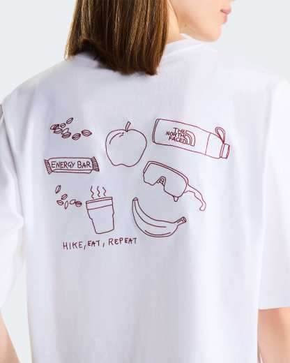 Hike Picnic Boxy Graphic T-Shirt Damen – TNF White