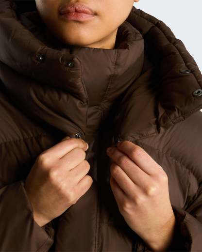 Oversized Pufferjacke Damen – Dark Chestnut