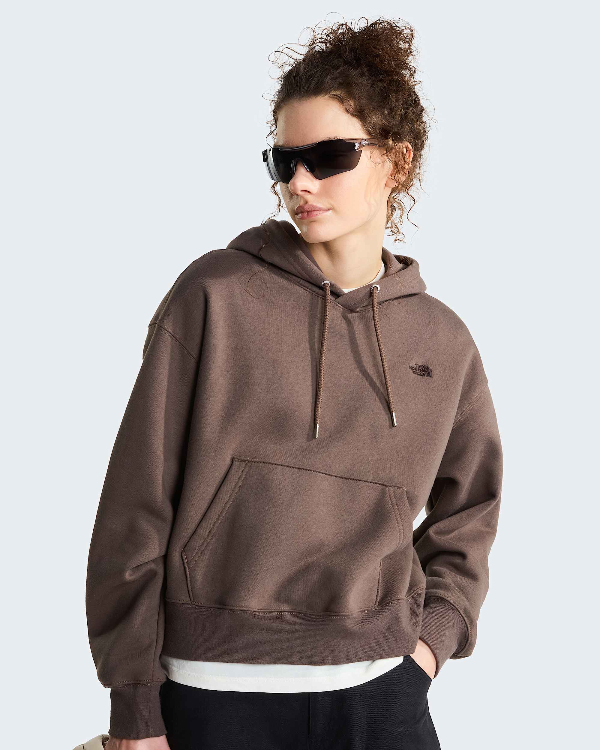TNF™ Essential Simple Dome Boxy Oversized Hoodie Damen – Smokey Brown