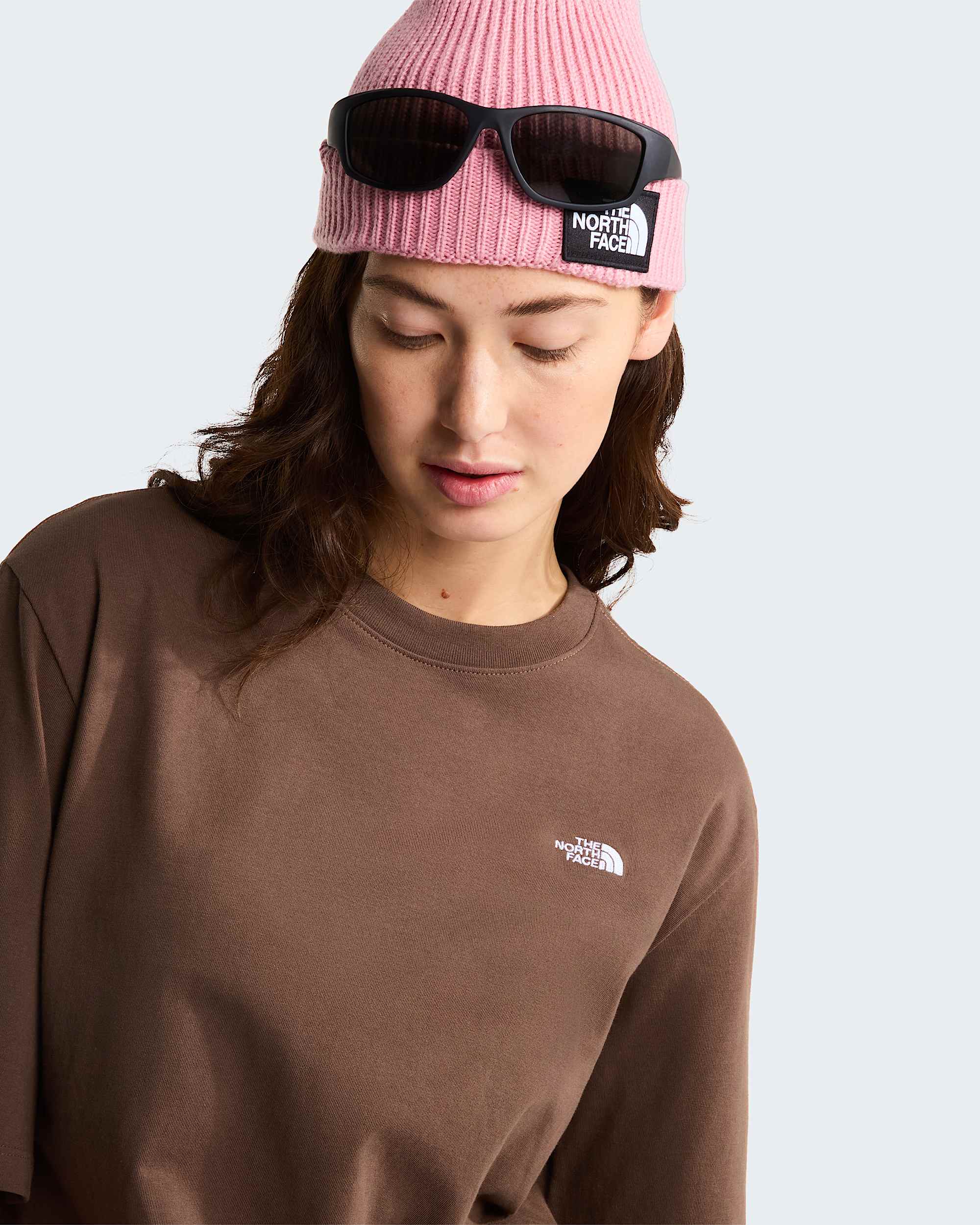 TNF™ Essential Simple Dome Boxy T-Shirt mit lockerer Passform Damen – Smokey Brown