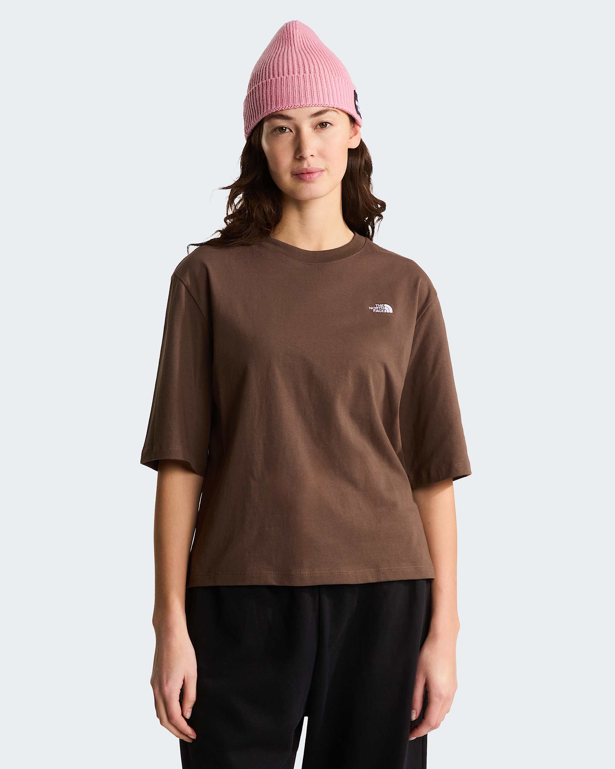 TNF™ Essential Simple Dome Boxy T-Shirt mit lockerer Passform Damen – Smokey Brown