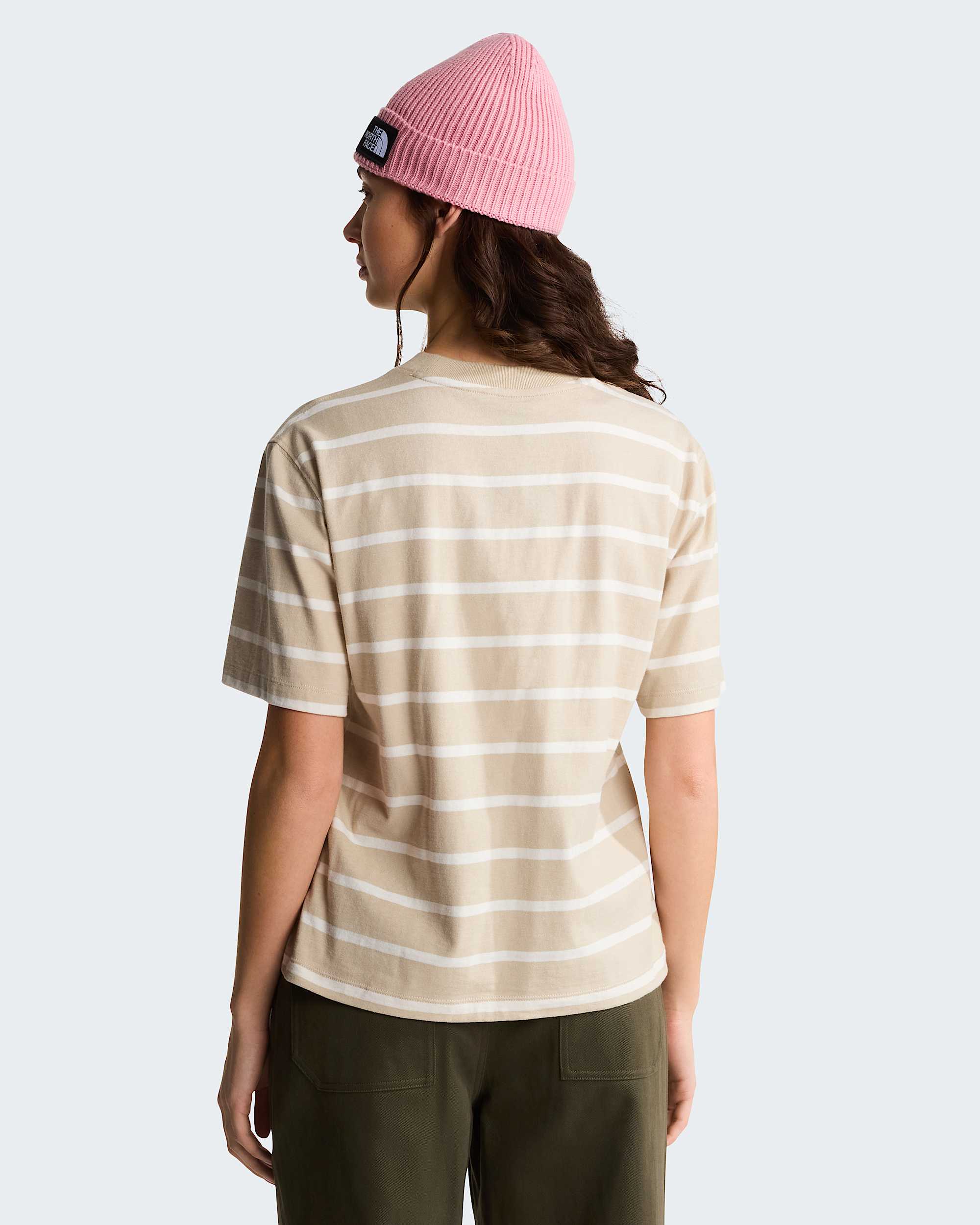 Vista Stripe T-Shirt Damen – Timeless Taupe TNF Open Stripe