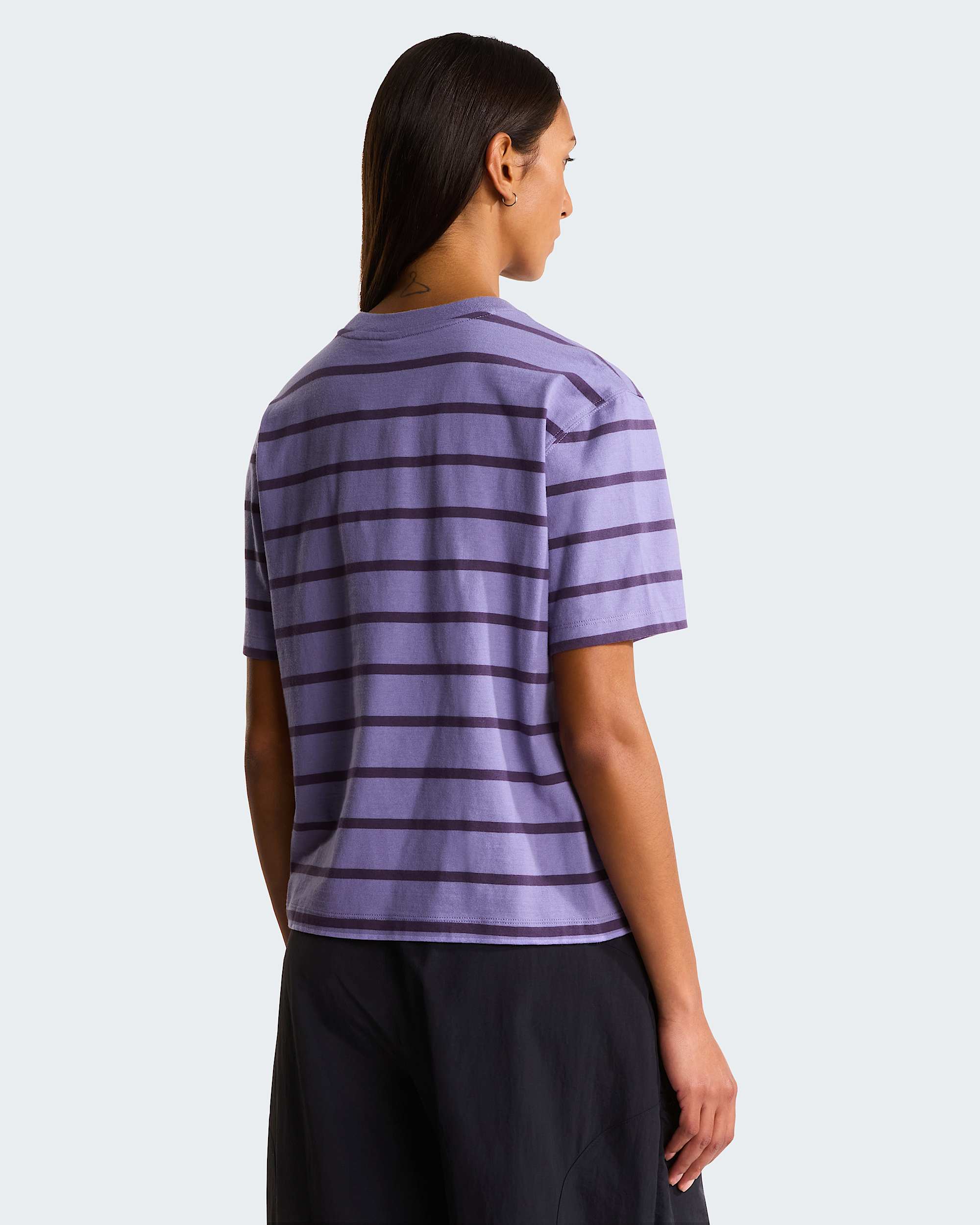 Vista Stripe T-Shirt Damen – Grounded Plum TNF Open Stripe