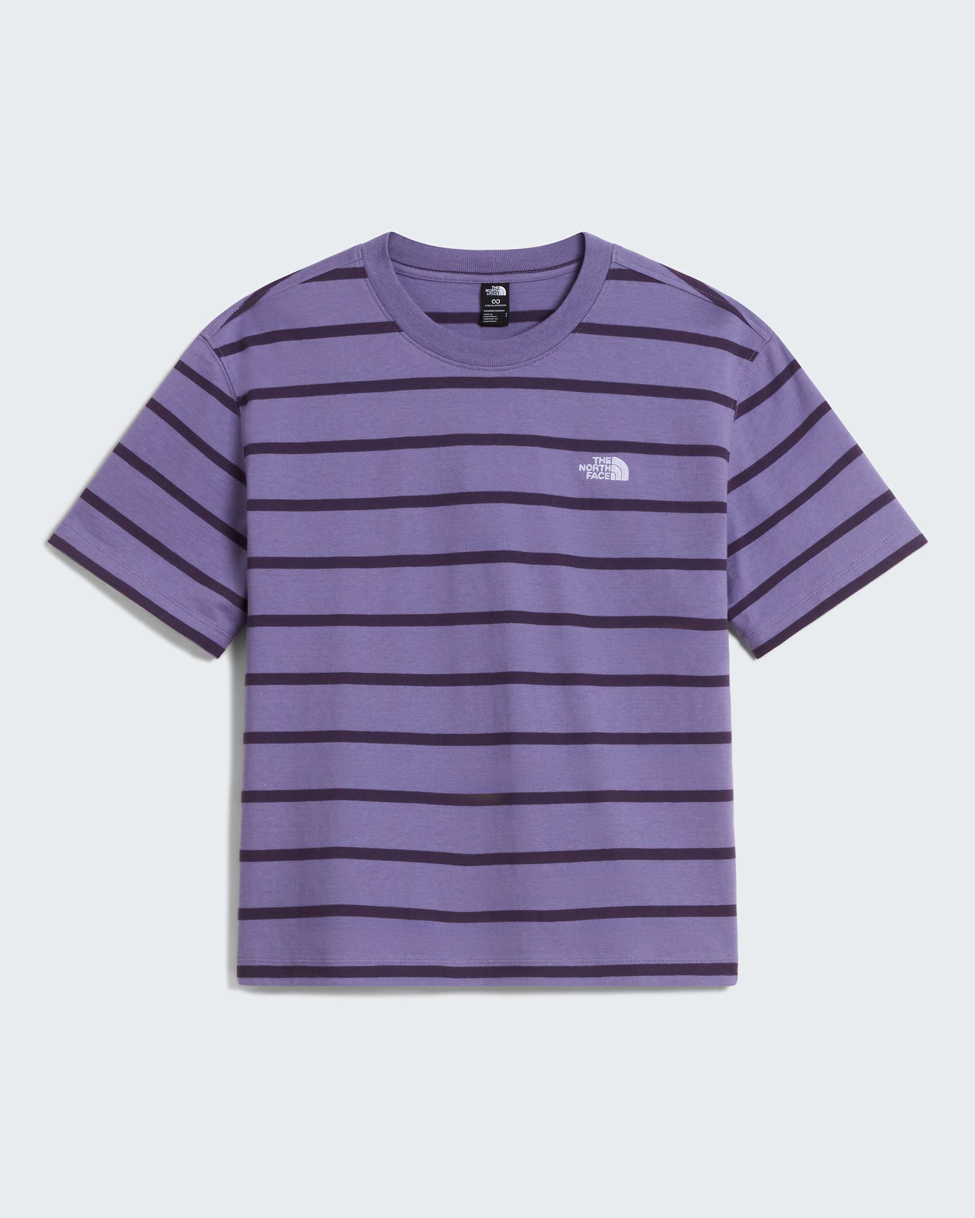 Vista Stripe T-Shirt Damen – Grounded Plum TNF Open Stripe