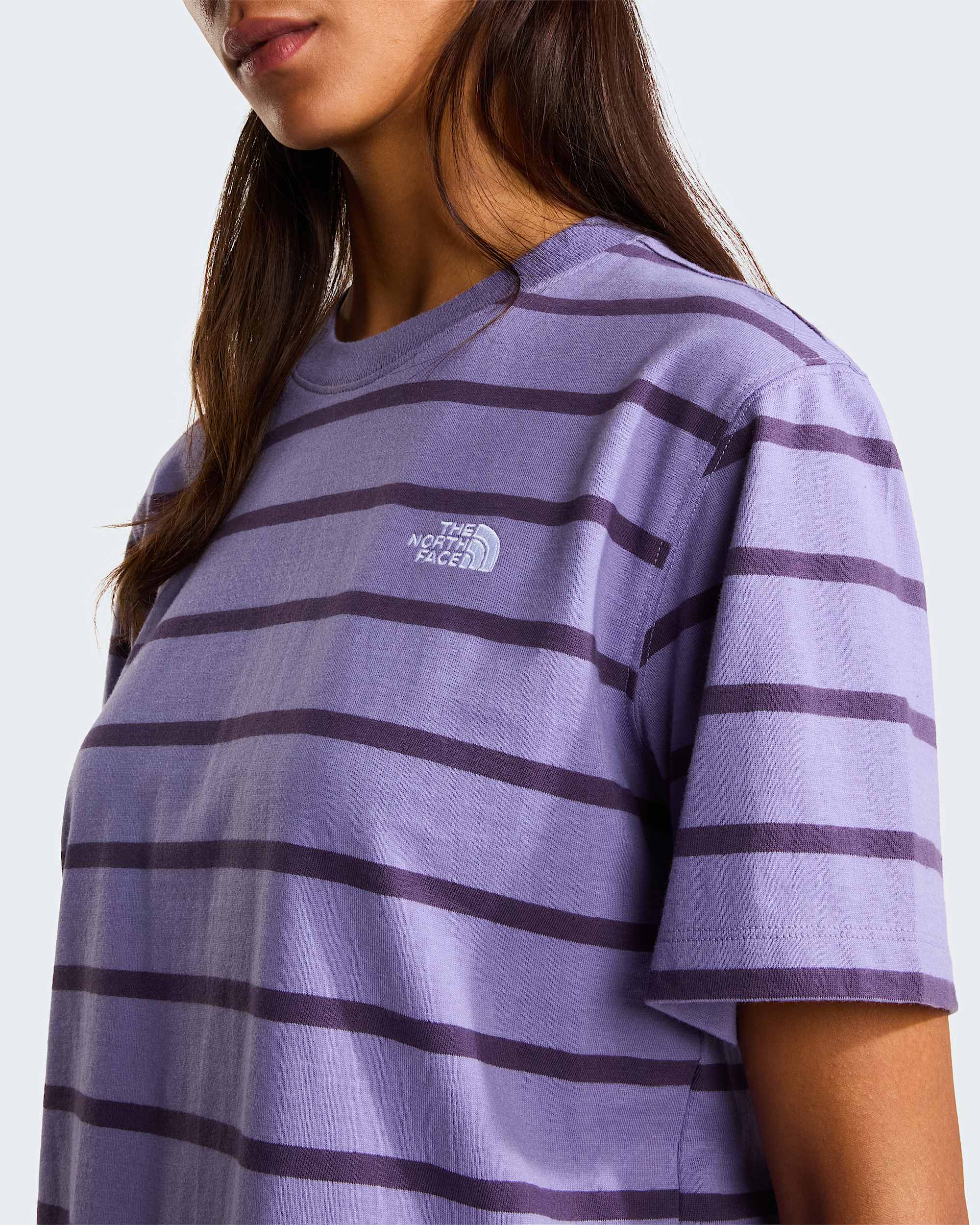 Vista Stripe T-Shirt Damen – Grounded Plum TNF Open Stripe