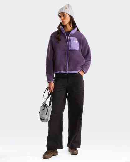 Yumiori Off-Peak Fleecejacke mit durchgehendem RV für Damen – Endless Dusk-Grounded Plum