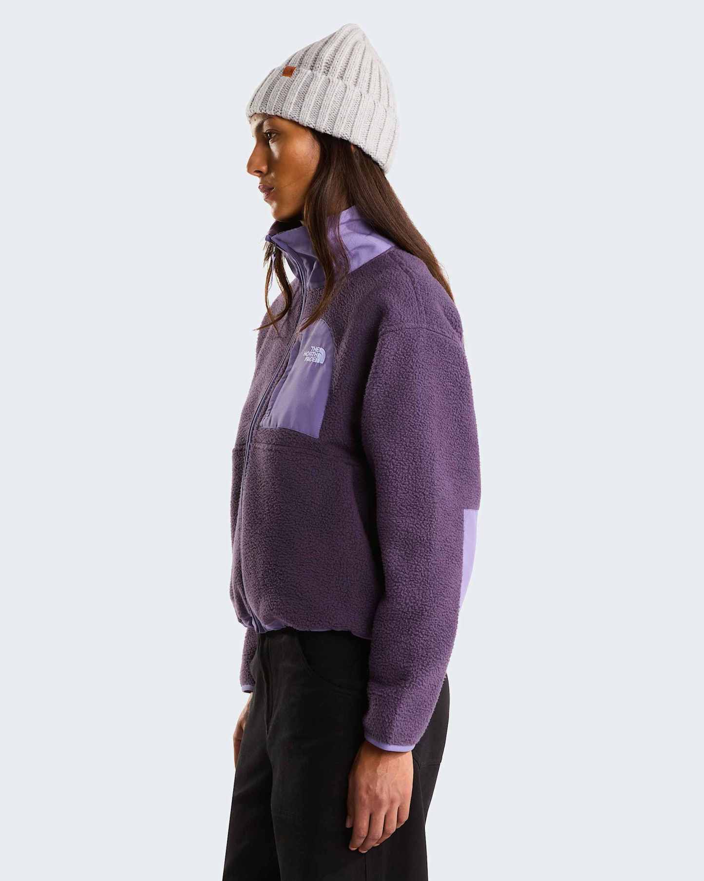 Yumiori Off-Peak Fleecejacke mit durchgehendem RV für Damen – Endless Dusk-Grounded Plum