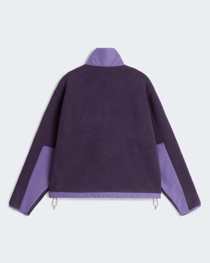 Yumiori Off-Peak Fleecejacke mit durchgehendem RV für Damen – Endless Dusk-Grounded Plum