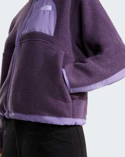 Yumiori Off-Peak Fleecejacke mit durchgehendem RV für Damen – Endless Dusk-Grounded Plum