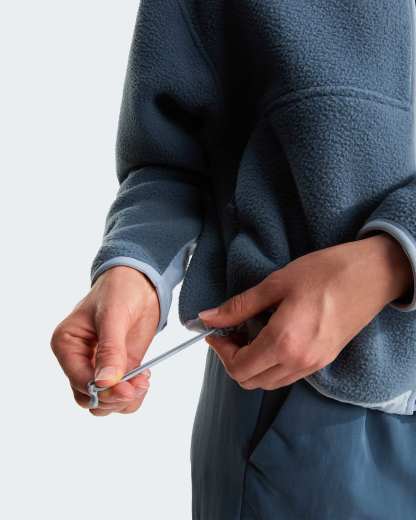 Yumiori Off-Peak Fleecejacke mit durchgehendem RV für Damen – Granite Grey-Frost Grey