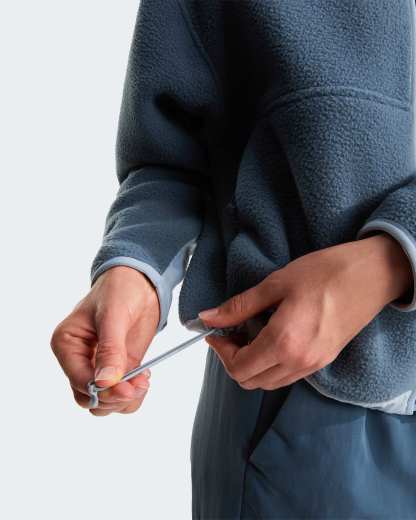 Yumiori Off-Peak Fleecejacke mit durchgehendem RV für Damen – Granite Grey-Frost Grey