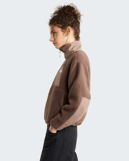 Yumiori Off-Peak Fleecejacke mit durchgehendem RV für Damen – Smokey Brown-Garnet