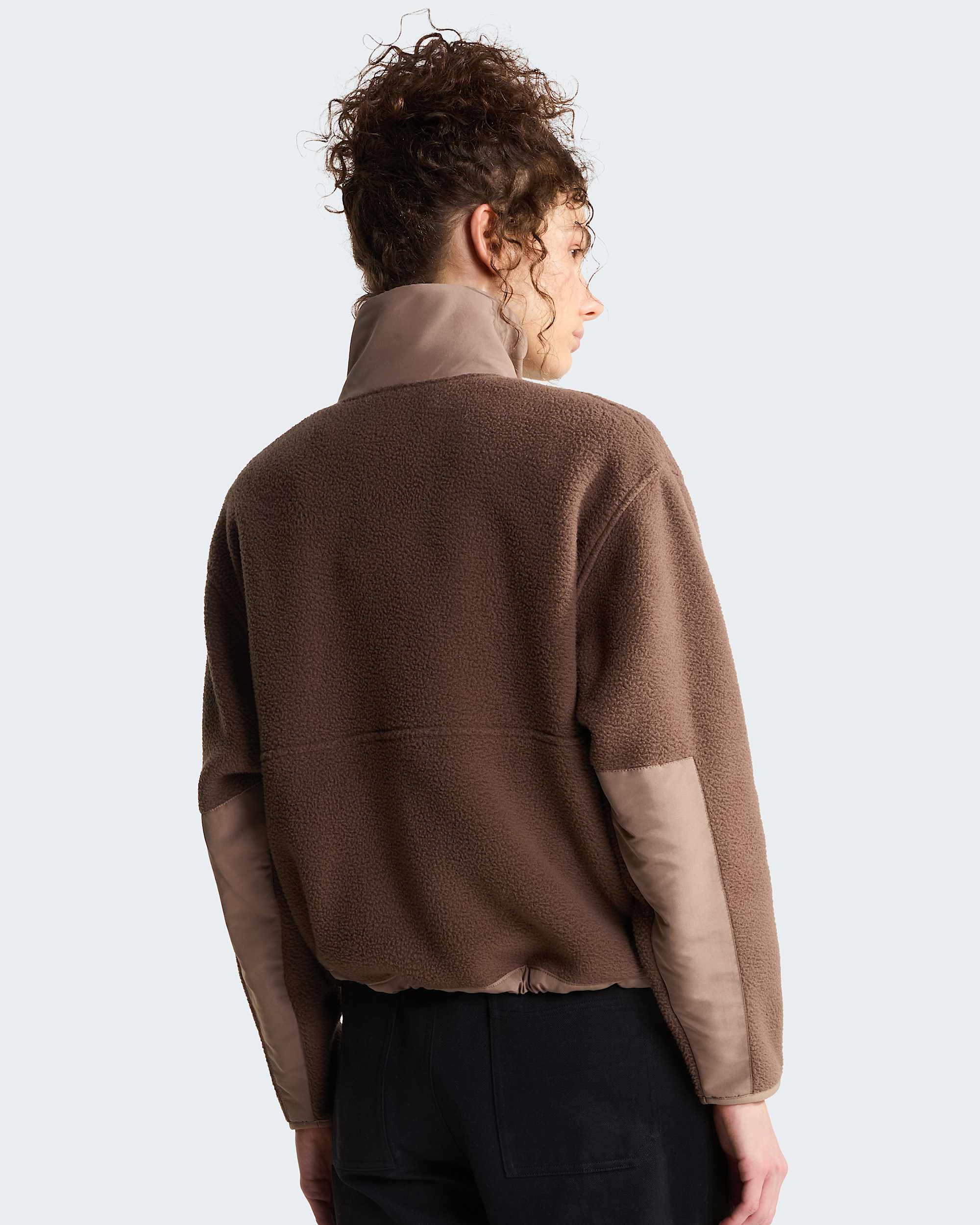 Yumiori Off-Peak Fleecejacke mit durchgehendem RV für Damen – Smokey Brown-Garnet