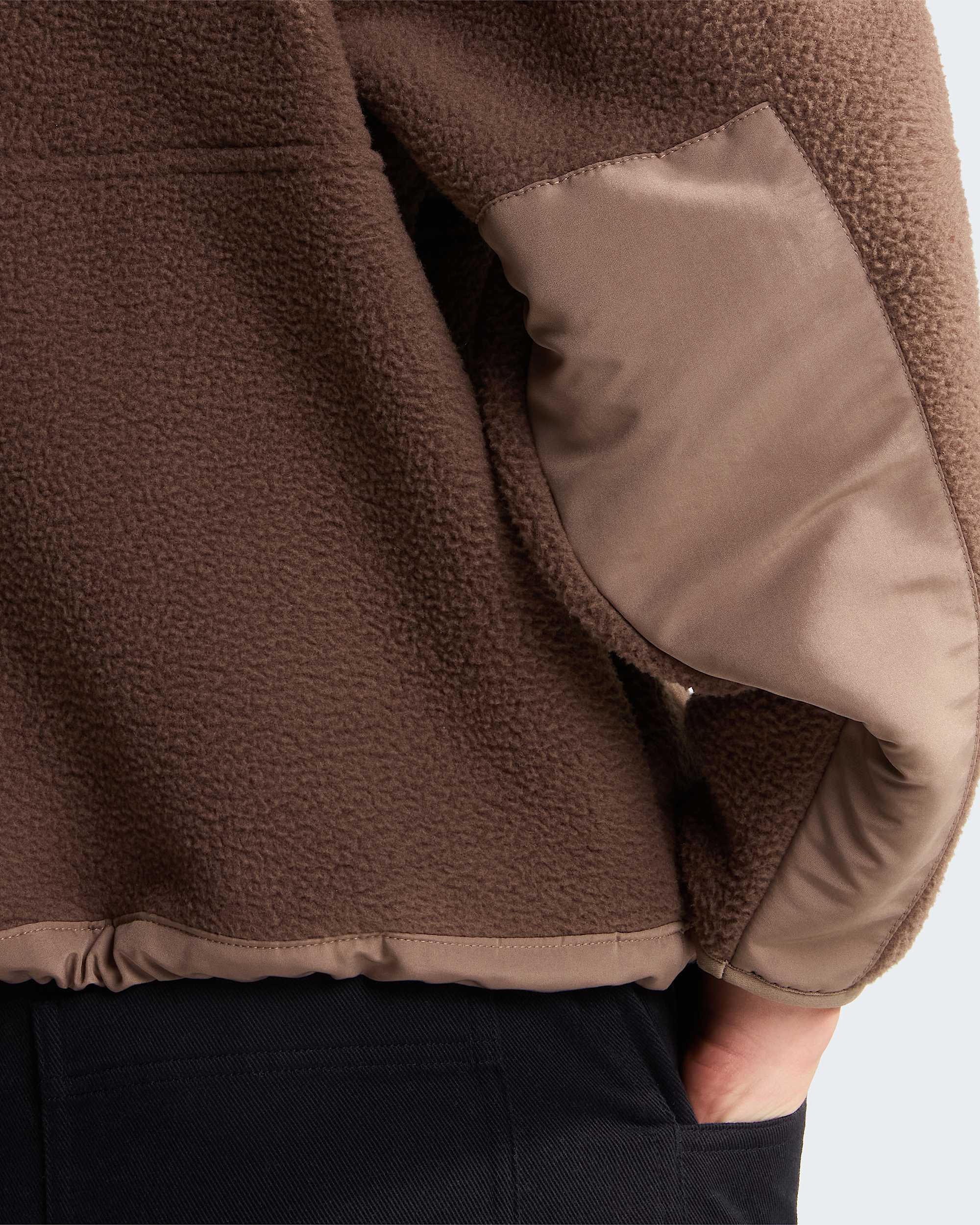 Yumiori Off-Peak Fleecejacke mit durchgehendem RV für Damen – Smokey Brown-Garnet