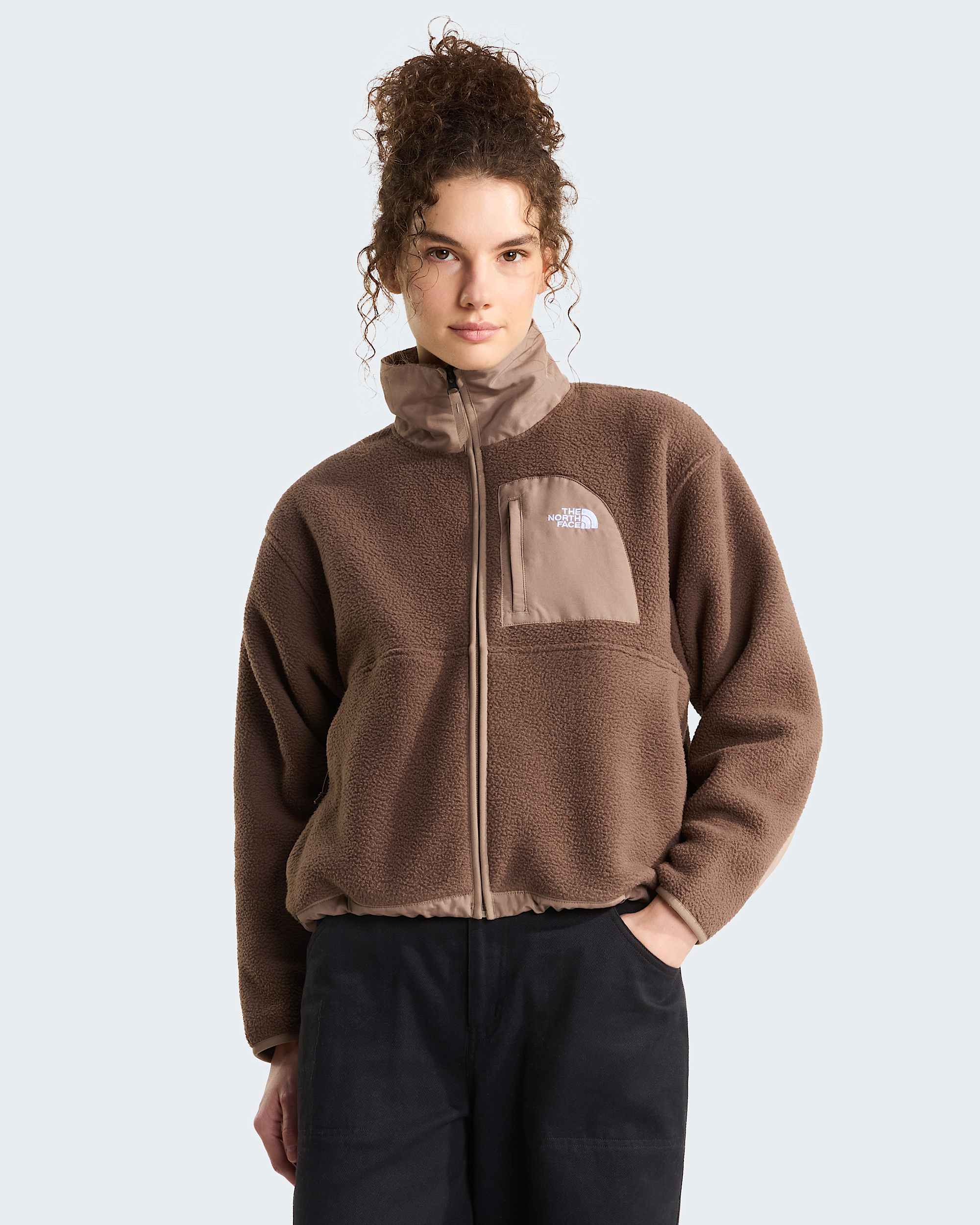 Yumiori Off-Peak Fleecejacke mit durchgehendem RV für Damen – Smokey Brown-Garnet