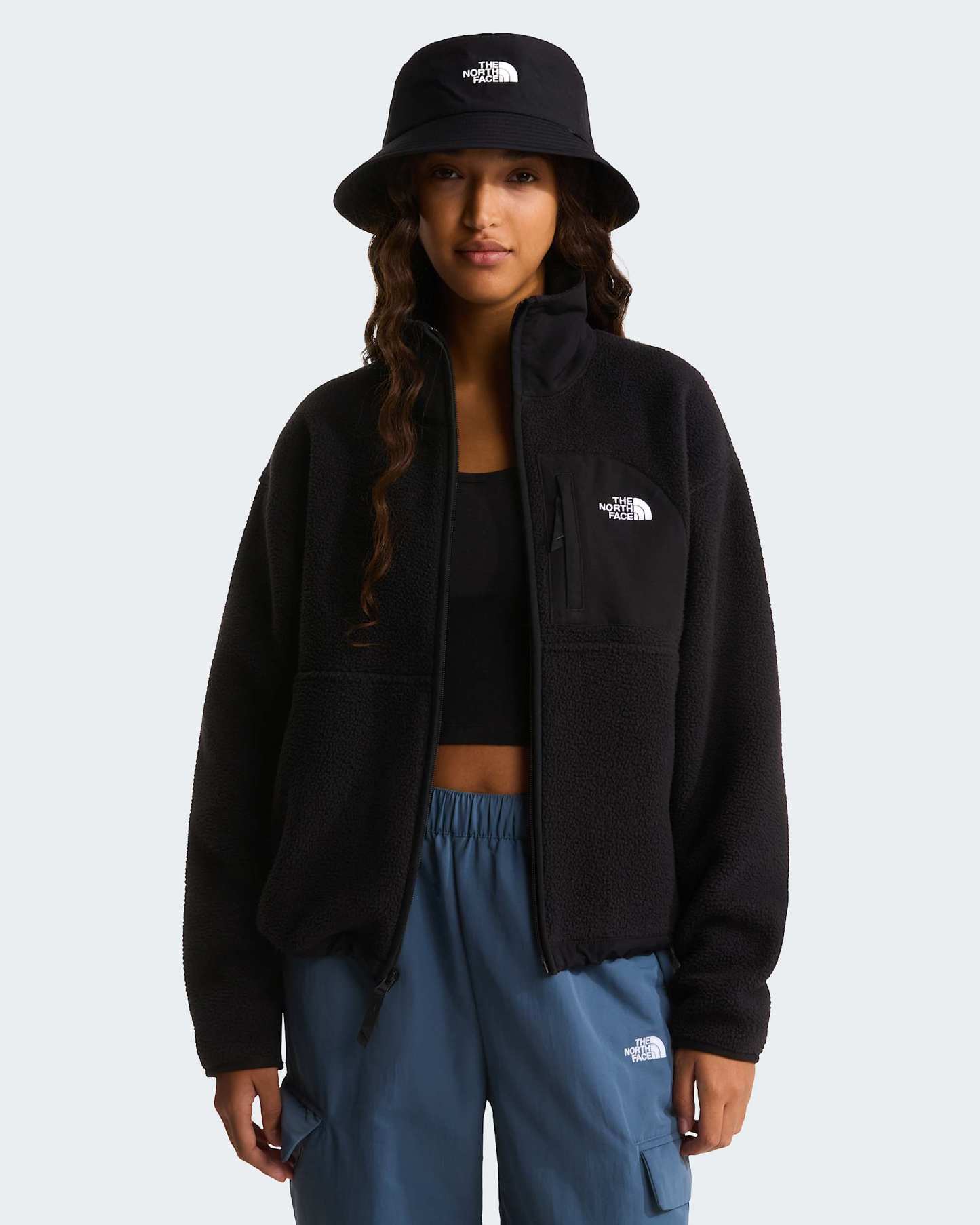 Yumiori Off-Peak Fleecejacke mit durchgehendem RV für Damen – TNF Black
