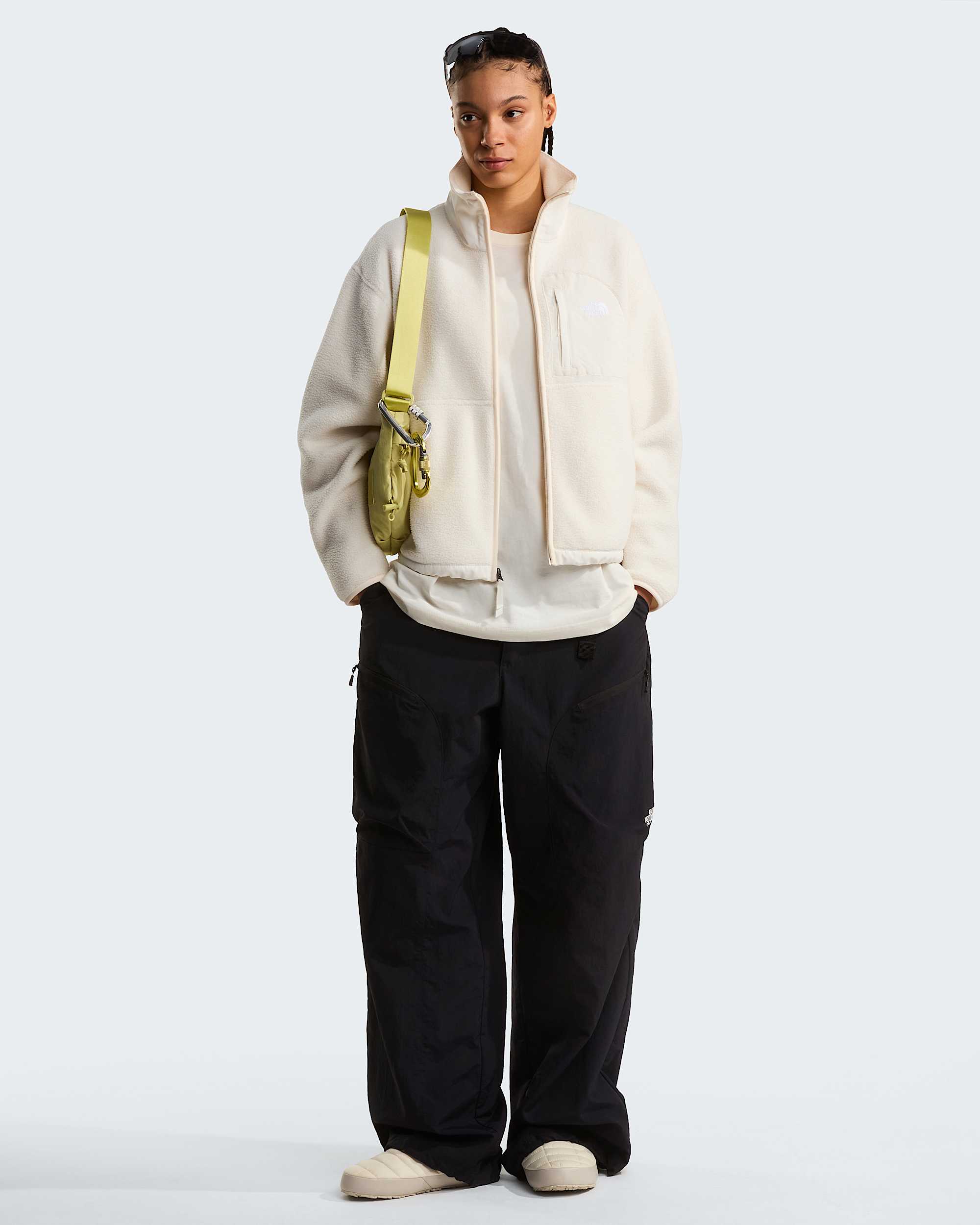 Yumiori Off-Peak Fleecejacke mit durchgehendem RV für Damen – White Dune