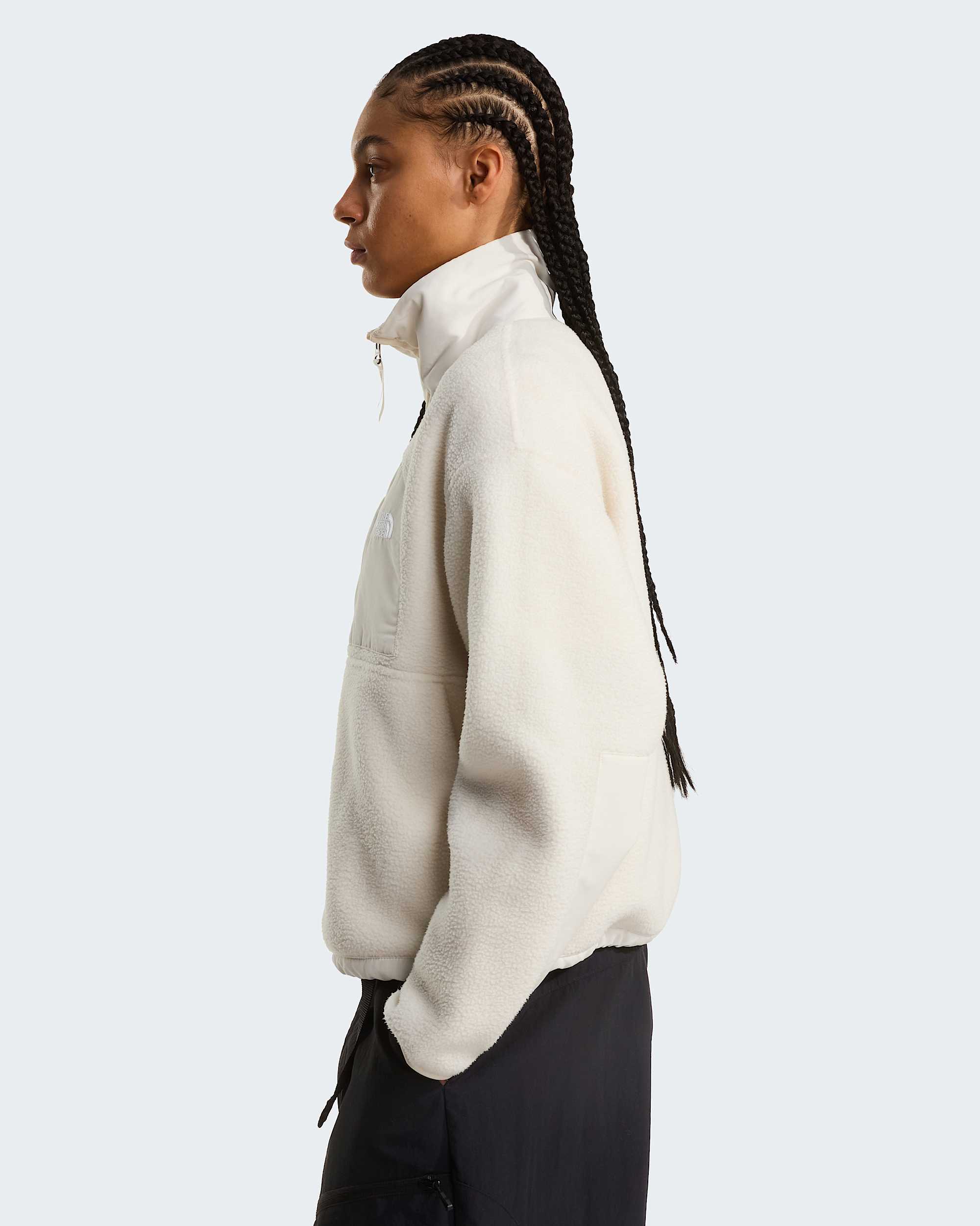 Yumiori Off-Peak Fleecejacke mit durchgehendem RV für Damen – White Dune