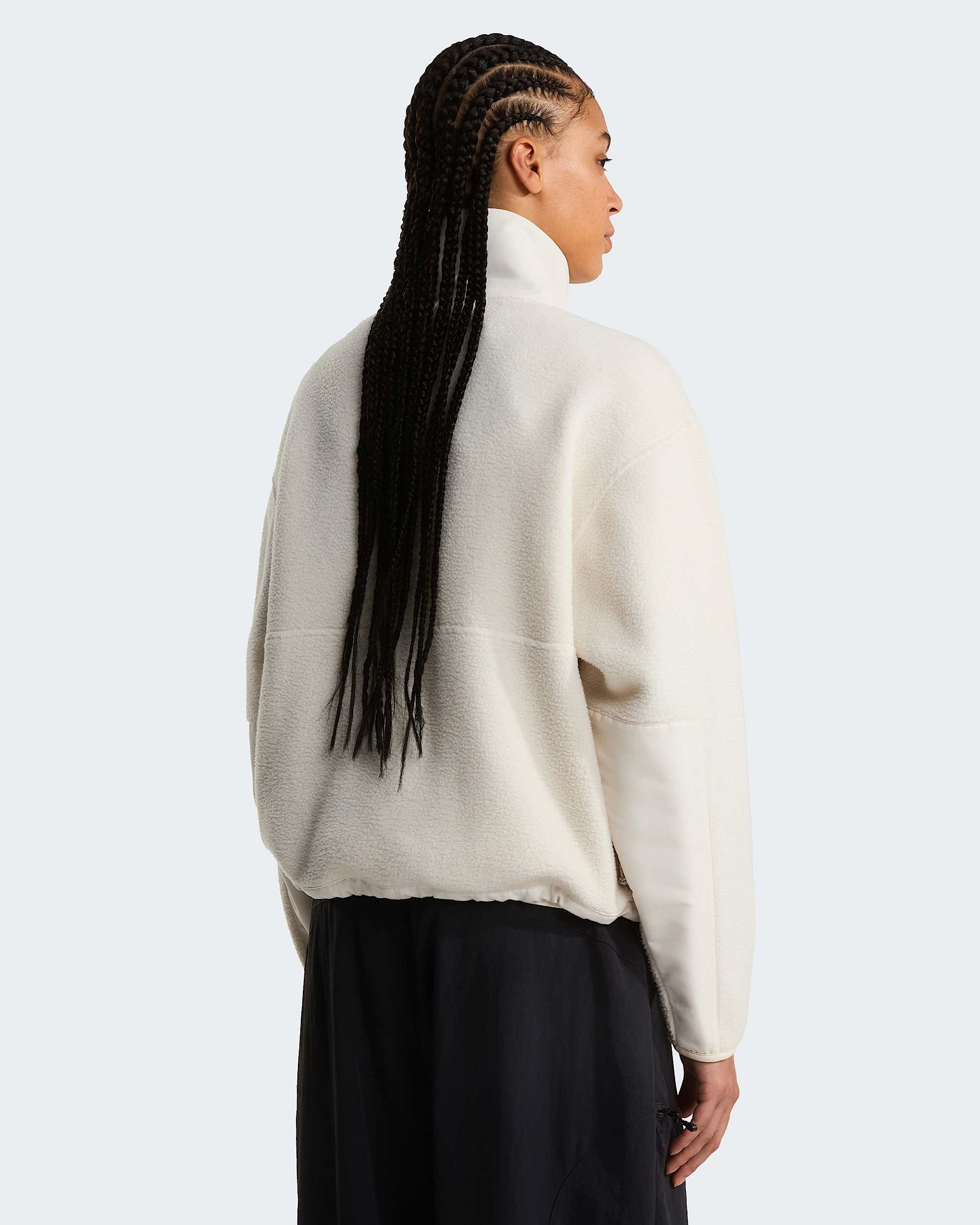 Yumiori Off-Peak Fleecejacke mit durchgehendem RV für Damen – White Dune