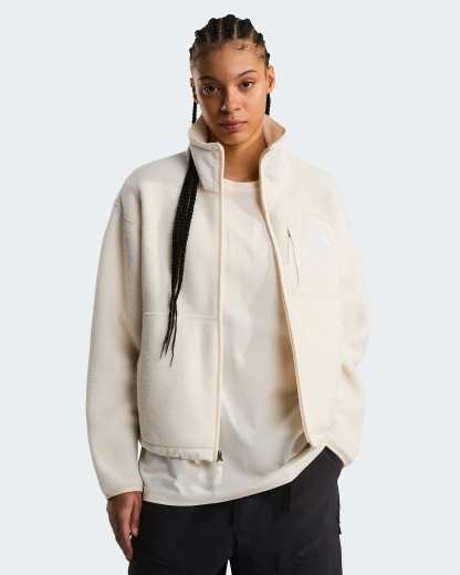 Yumiori Off-Peak Fleecejacke mit durchgehendem RV für Damen – White Dune