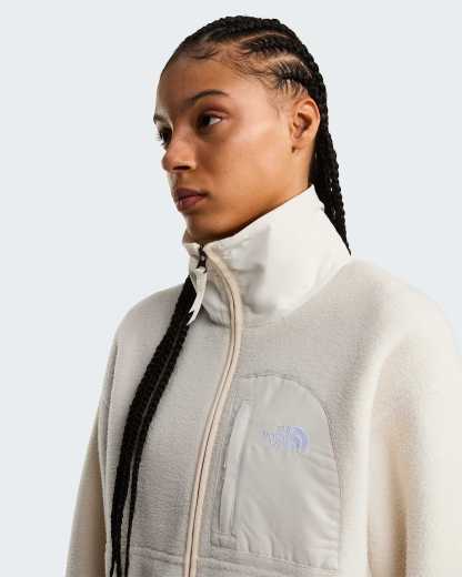 Yumiori Off-Peak Fleecejacke mit durchgehendem RV für Damen – White Dune
