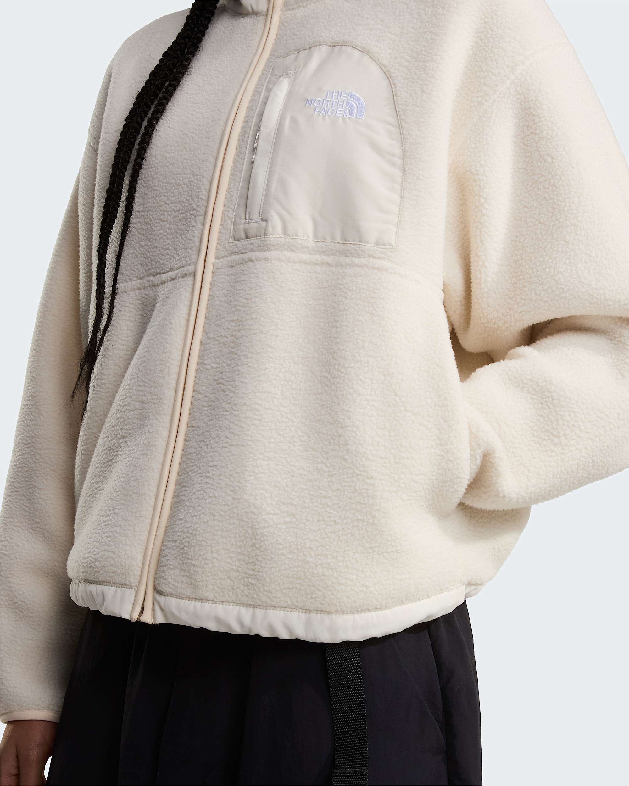 Yumiori Off-Peak Fleecejacke mit durchgehendem RV für Damen – White Dune