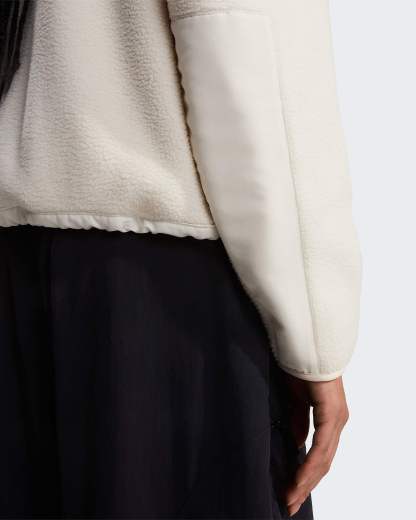 Yumiori Off-Peak Fleecejacke mit durchgehendem RV für Damen – White Dune