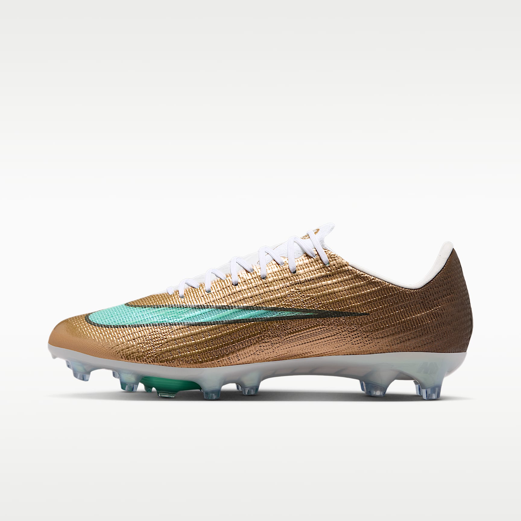 Nike Mercurial Superfly 11 Elite „Kylian Mbappé“ Low-Top-Fußballschuh für Kunstrasen – Metallic Gold/Green Glow