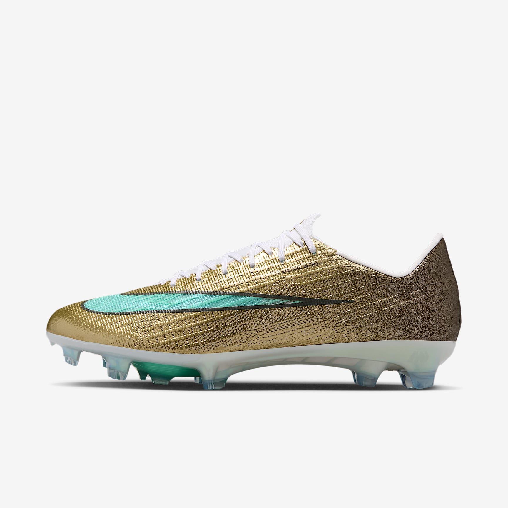 Nike Mercurial Superfly 11 Elite "Kylian Mbappé" Low-Top-Fußballschuh für normalen Rasen – Metallic Gold/Green Glow