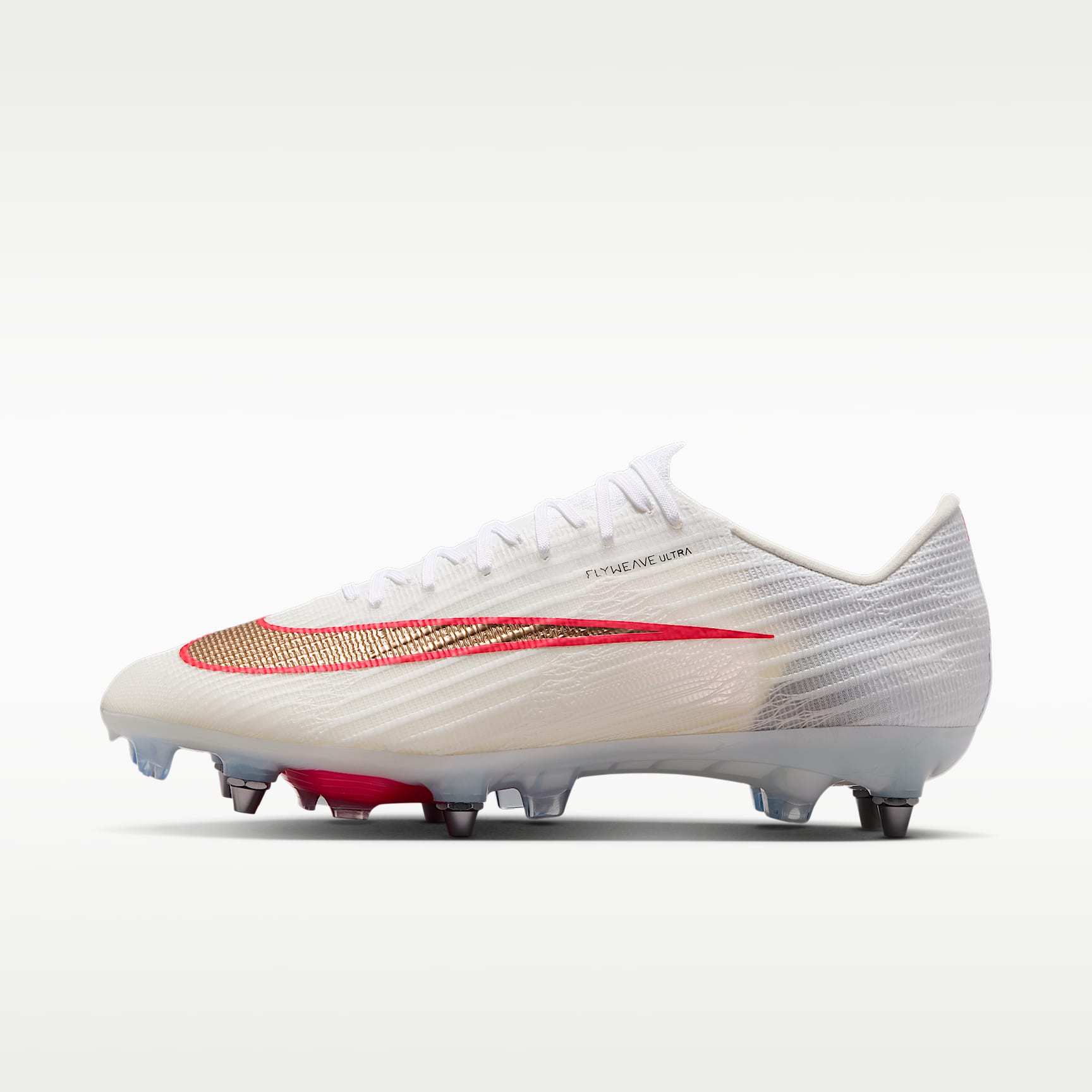 Nike Mercurial Superfly 11 Elite Low-Top-Fußballschuh für weichen Rasen – Weiß/Bright Crimson/Blur