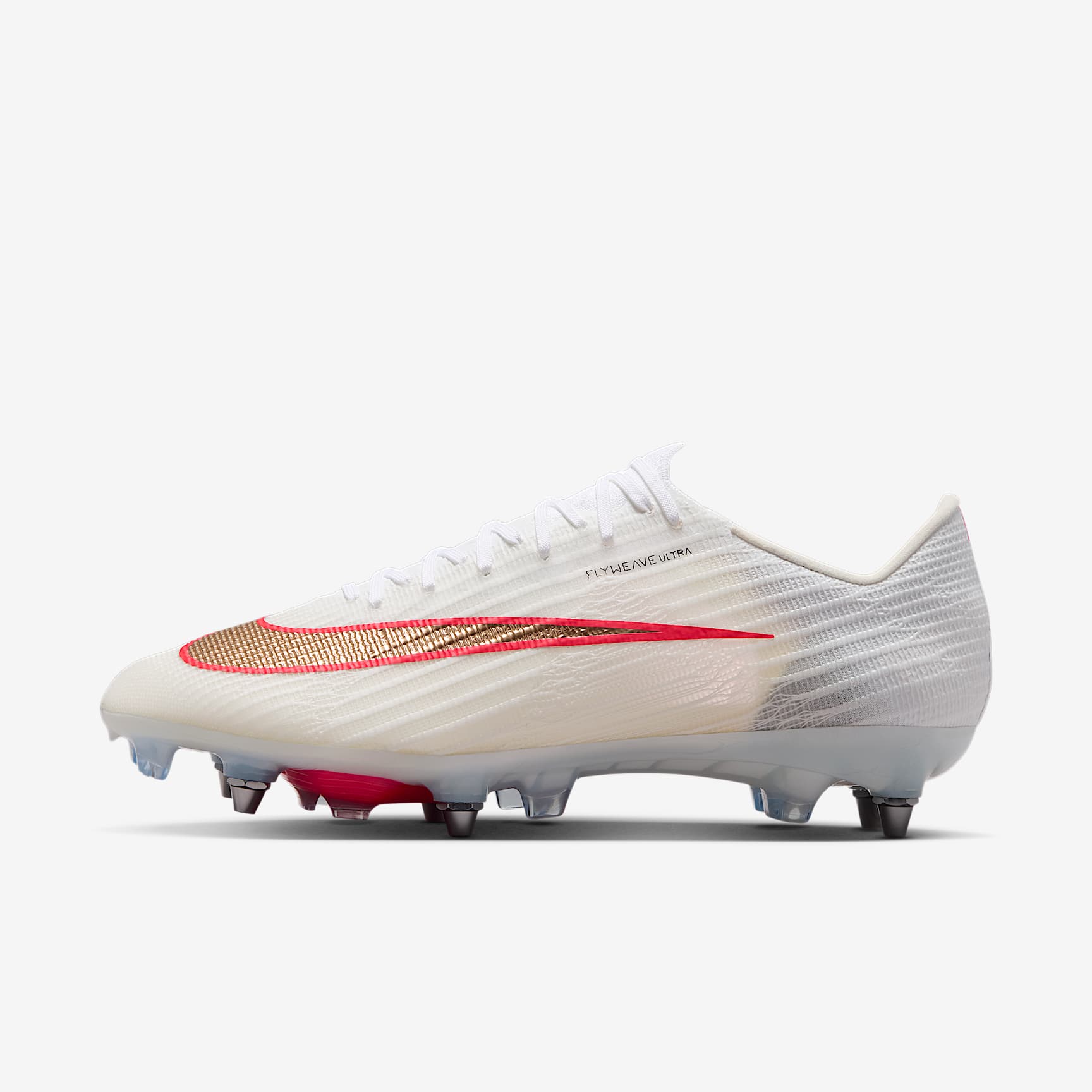 Nike Mercurial Superfly 11 Elite Low-Top-Fußballschuh für weichen Rasen – Weiß/Bright Crimson/Blur