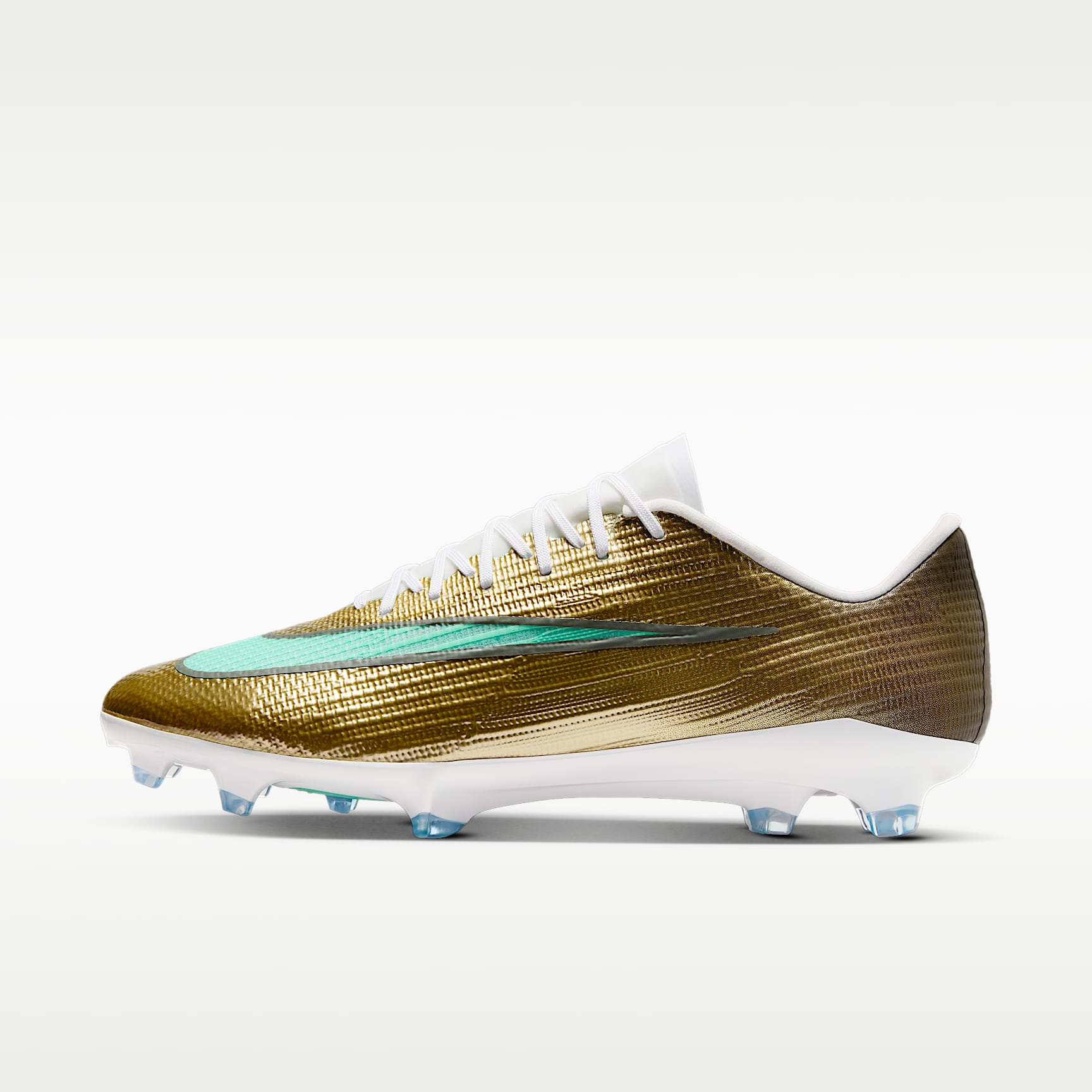 Nike Mercurial Superfly 11 Pro „Kylian Mbappé“ Low-Top-Fußballschuh für normalen Rasen – Metallic Gold/Green Glow